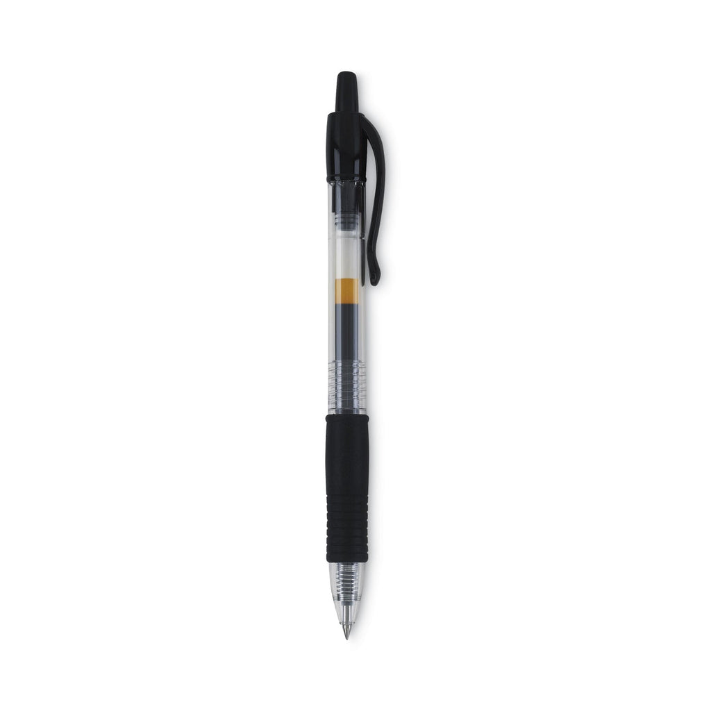 Pilot G2 Premium Gel Pen Convenience Pack, Retractable, Extra-Fine 0.38 mm, Black Ink, Clear/Black Barrel, Dozen