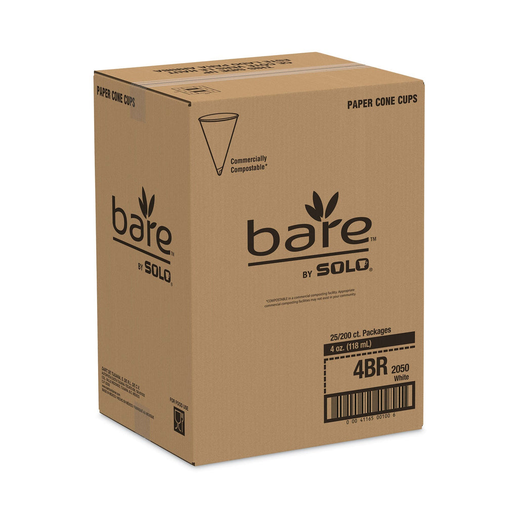 Dart Cone Water Cups, Cold, Paper, 4 oz, White, 200/Pack