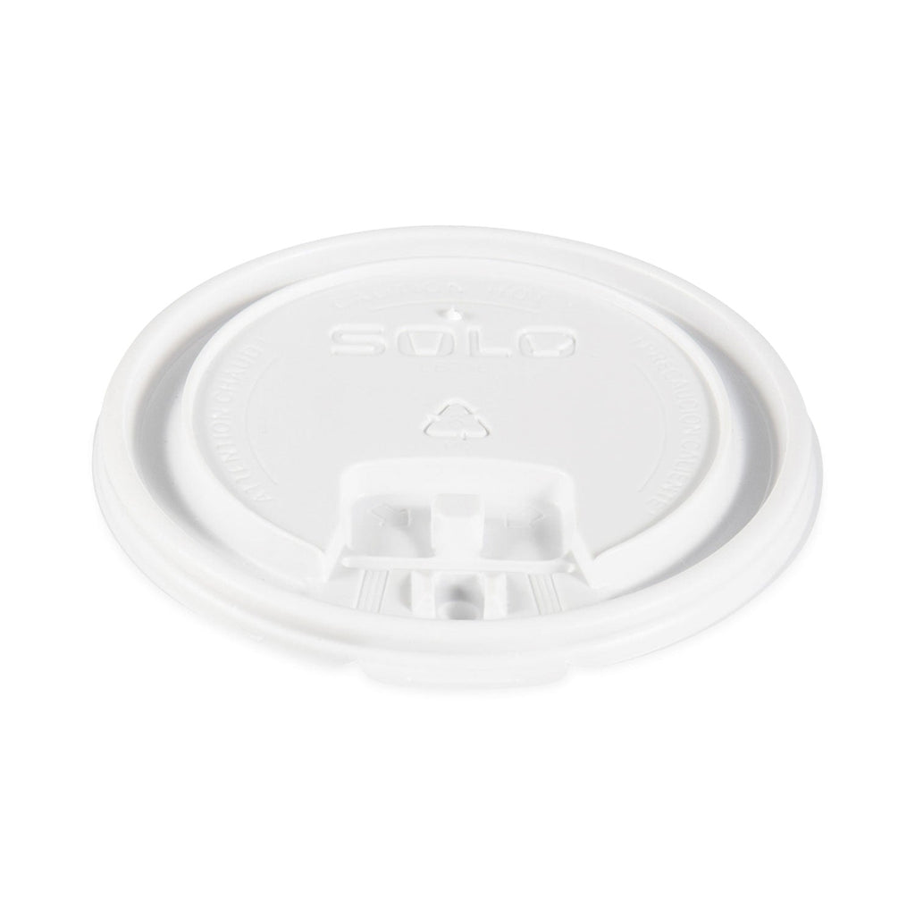 Dart Lift Back and Lock Tab Cup Lids, Fits 10 oz to 24 oz Cups, White, 100/Sleeve, 10 Sleeves/Carton