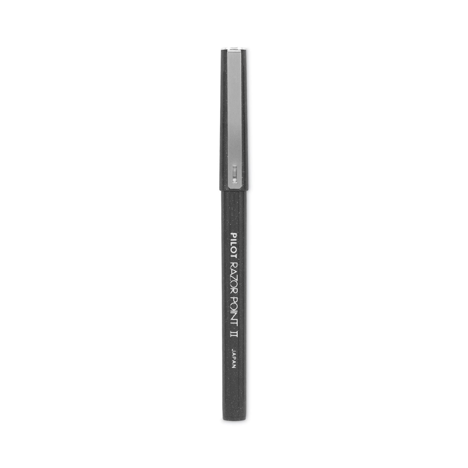 Pilot Razor Point II Super Fine Line Porous Point Pen, Stick, Extra-Fine 0.2 mm, Black Ink, Black Barrel, Dozen