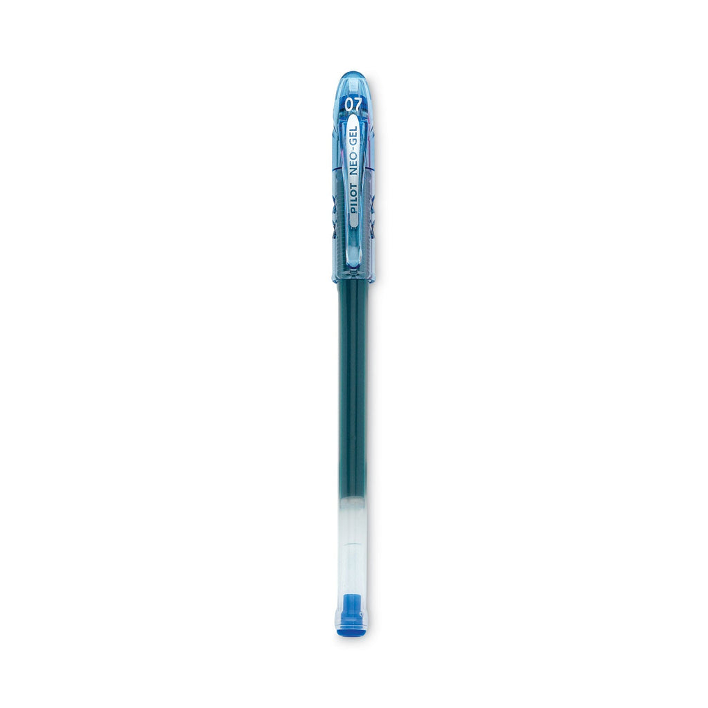 Pilot Neo-Gel Gel Pen, Stick, Fine 0.7 mm, Blue Ink, Blue Barrel, Dozen