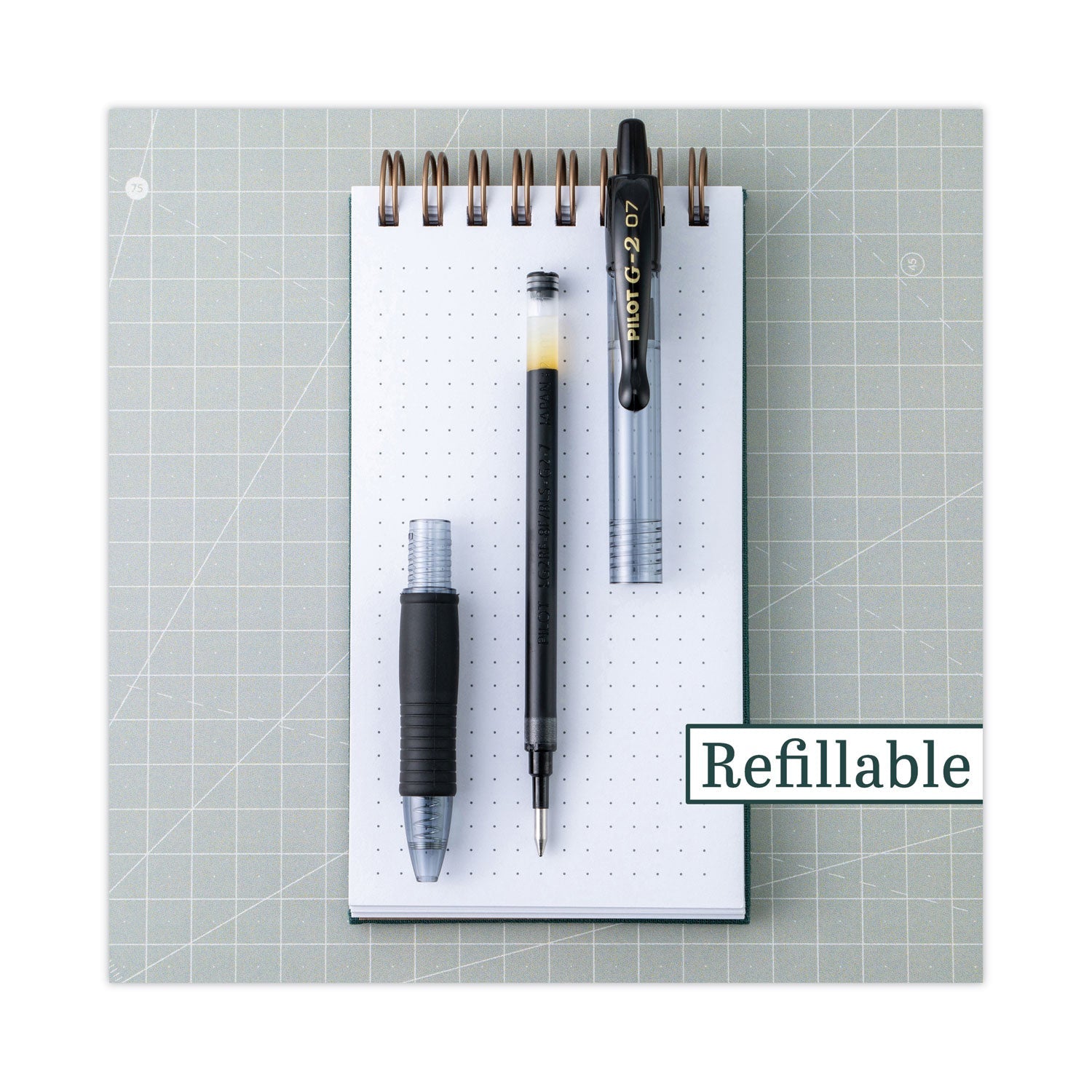 Pilot Refill for Pilot B2P, Dr Grip, G2, G6, MR Metropolitan, Precise BeGreen and Q7 Gel Pens, Fine Tip, Black Ink, 2/Pack
