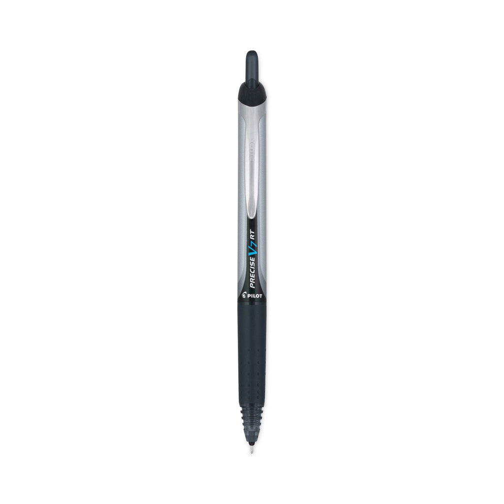 Pilot Precise V7RT Roller Ball Pen, Retractable, Fine 0.7 mm, Black Ink, Black Barrel