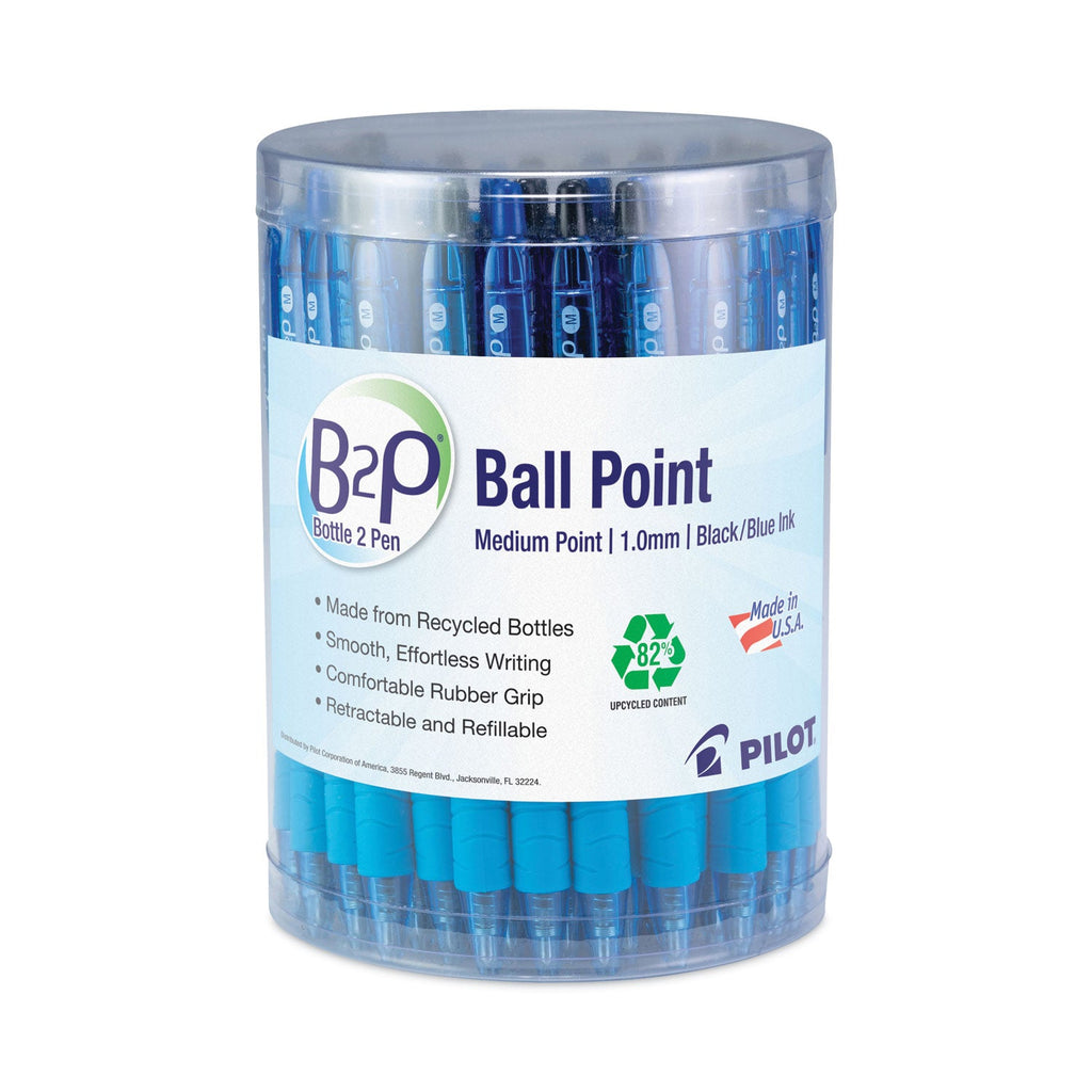 Pilot B2P Bottle-2-Pen Recycled Ballpoint Pen, Retractable, Medium 1 mm, Assorted Ink and Barrel Colors, 36/Pack
