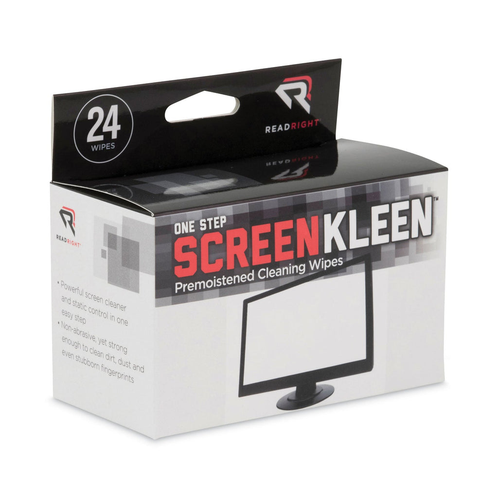 Read Right OneStep Screen Cleaner, 5 x 5, 24/Box