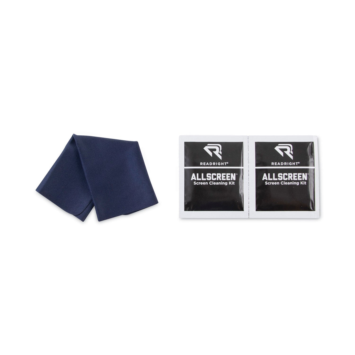 Read Right AllScreen Screen Cleaning Kit, 50 Individually Wrapped Presaturated Wipes, 1 Microfiber Cloth/Box