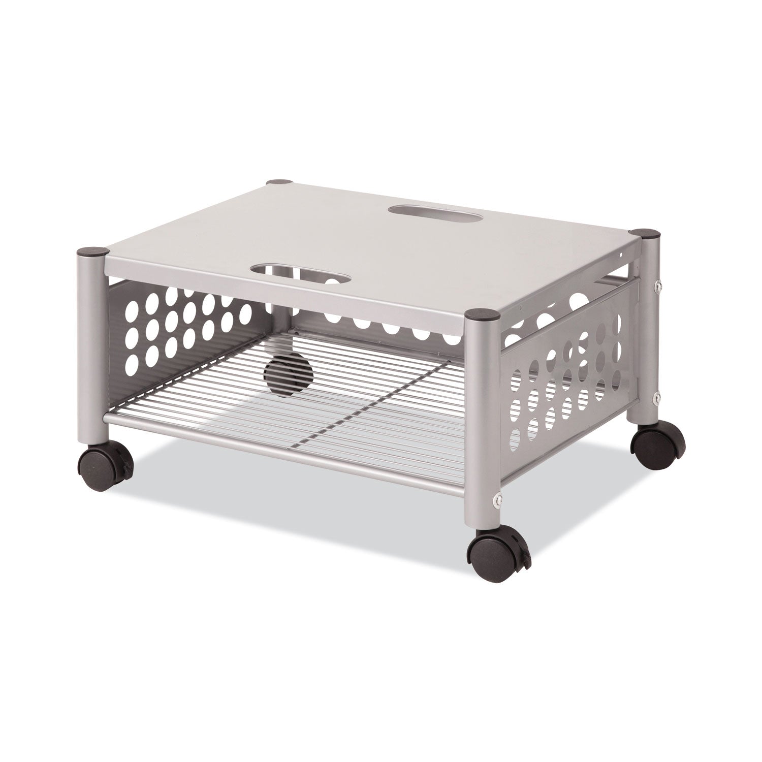 Vertiflex Underdesk Machine Stand, Metal, 2 Shelves, 90 lb Capacity, 21.5" x 17.88" x 11.5", Matte Gray