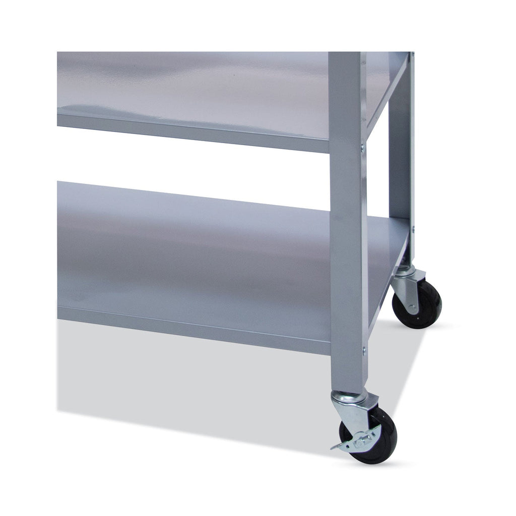 Vertiflex Countertop Serving Cart, Wood, 3 Shelves, 3 Drawers, 35.5" x 19.75" x 34.25", Oak/Gray