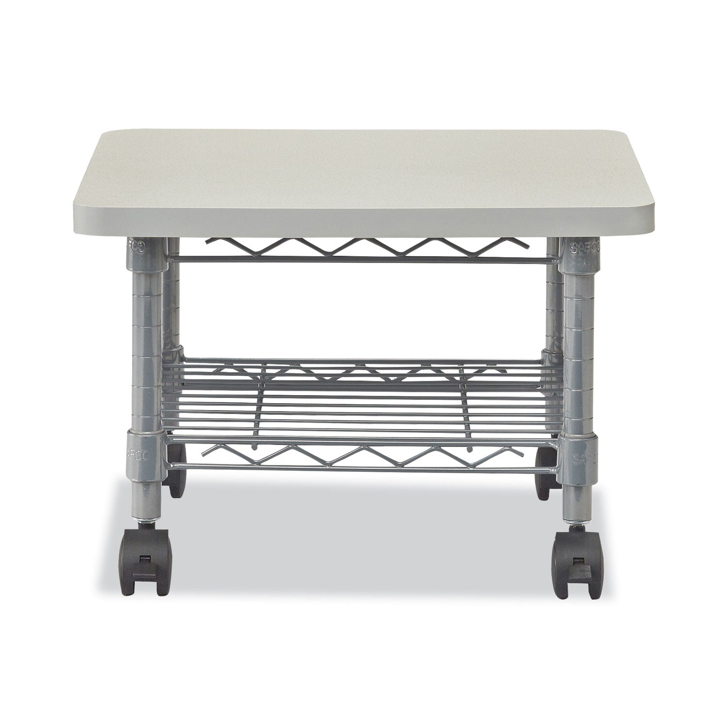 Safco Underdesk Printer/Fax Stand, Engineered Wood, 2 Shelves, 19" x 16" x 13.5", Gray