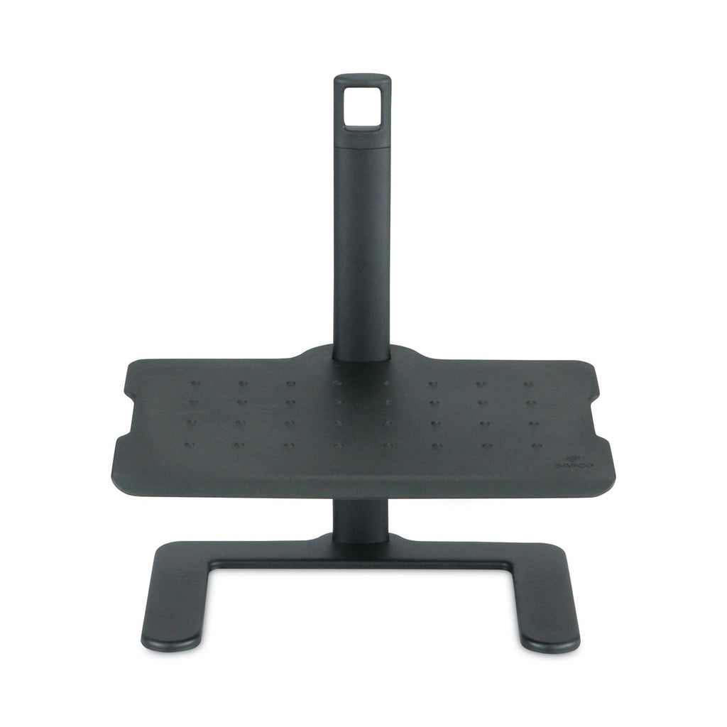 Safco Height-Adjustable Footrest, 20.5w x 14.5d x 3.5 to 21.5h, Black