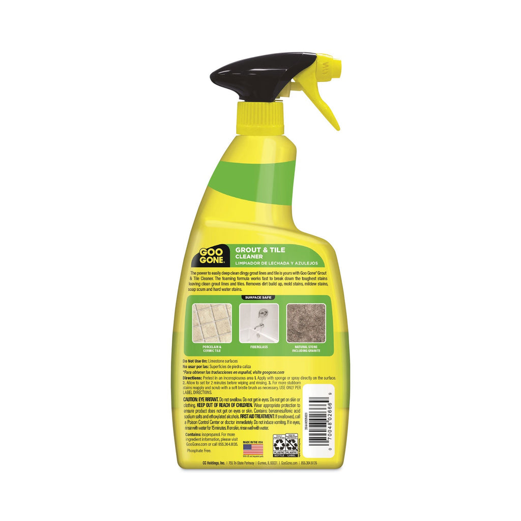 Goo Gone Grout and Tile Cleaner, Citrus Scent, 28 oz Trigger Spray Bottle, 6/CT