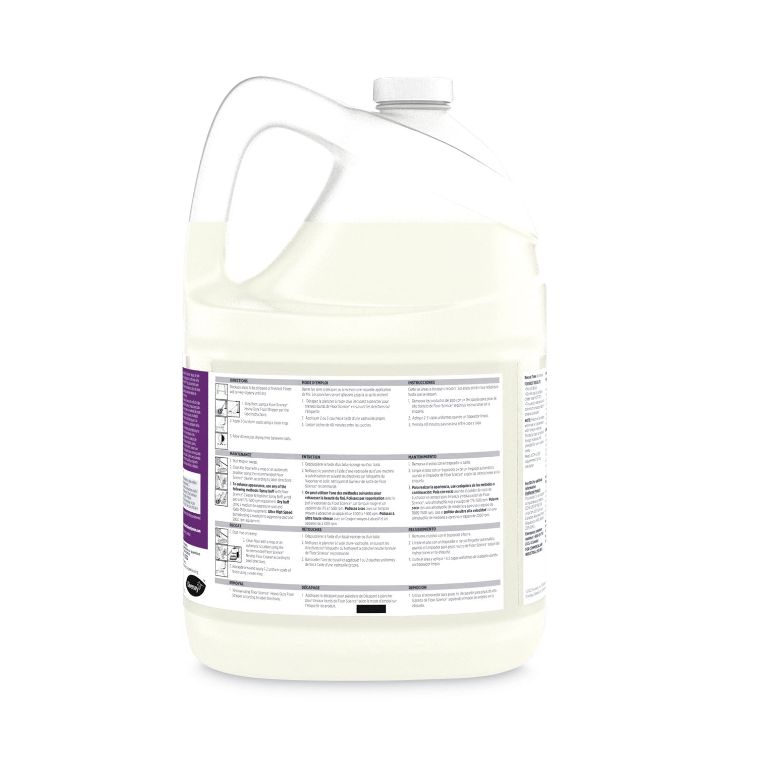 Diversey Floor Science Premium High Gloss Floor Finish, Clear Scent, 1 gal Container,4/CT