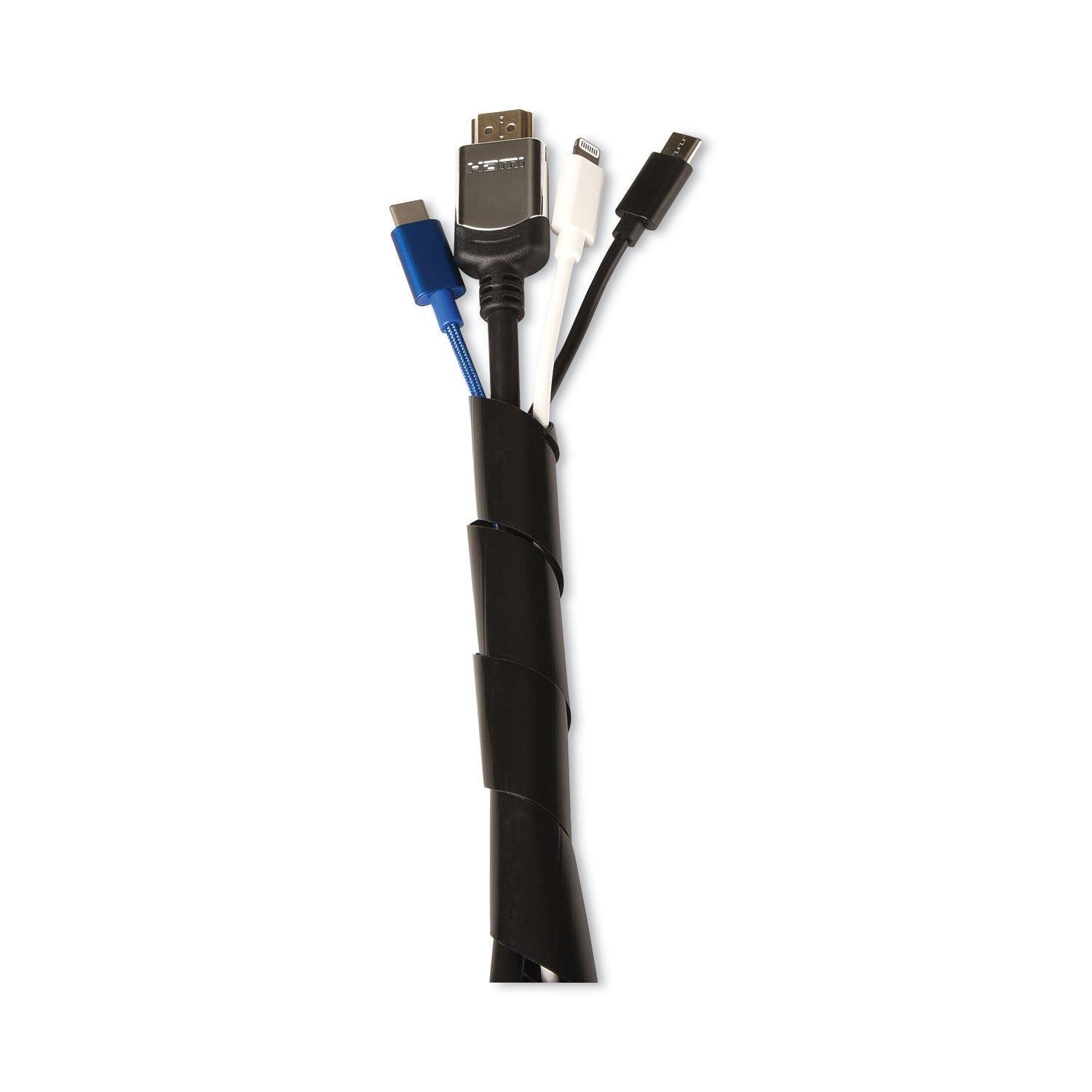 RCA Cable Management Spiral Wrap, 0.5" x 78", Black
