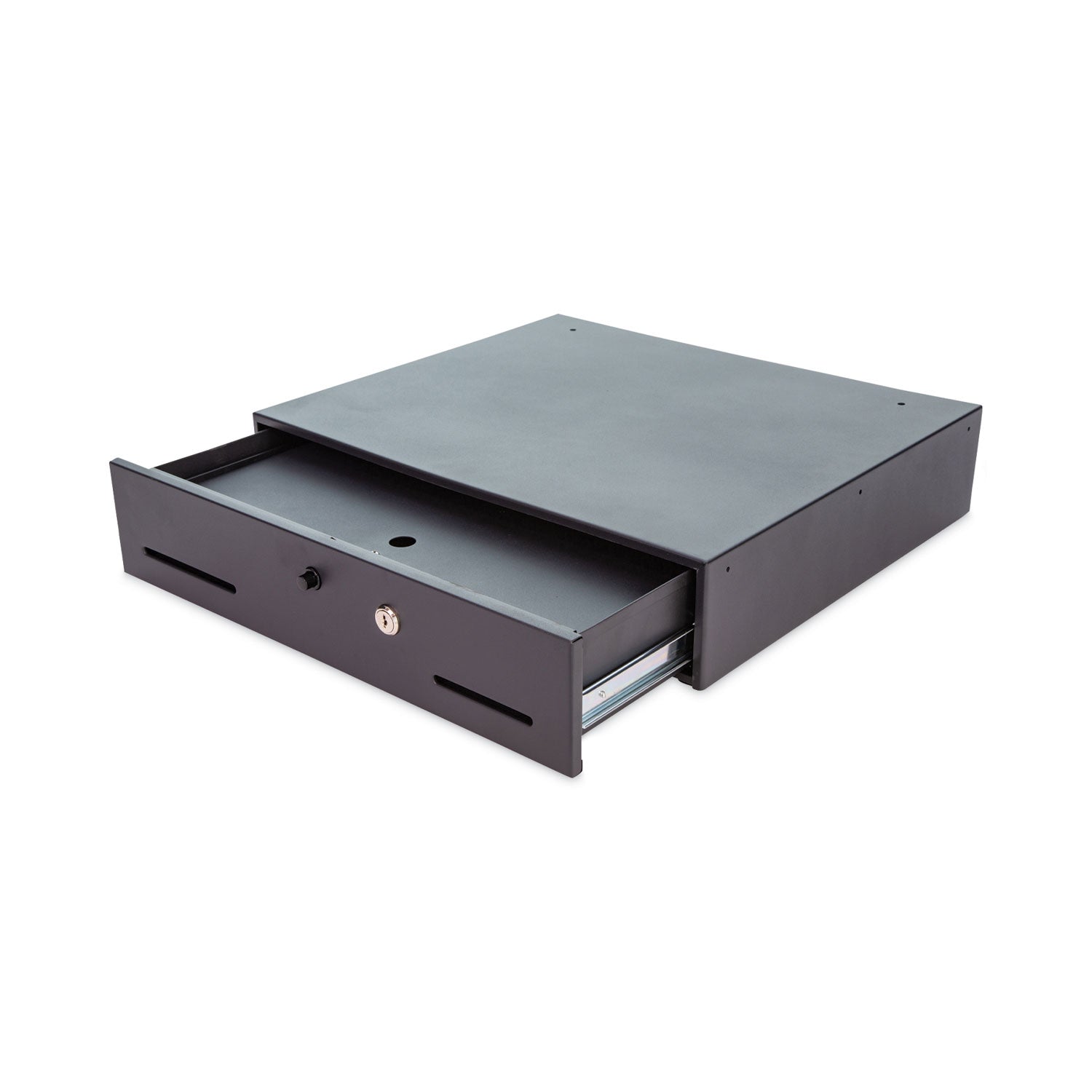 CONTROLTEK Metal Cash Drawer, Coin/Cash, 10 Compartments, 16 x 11.25 x 2.25, Black