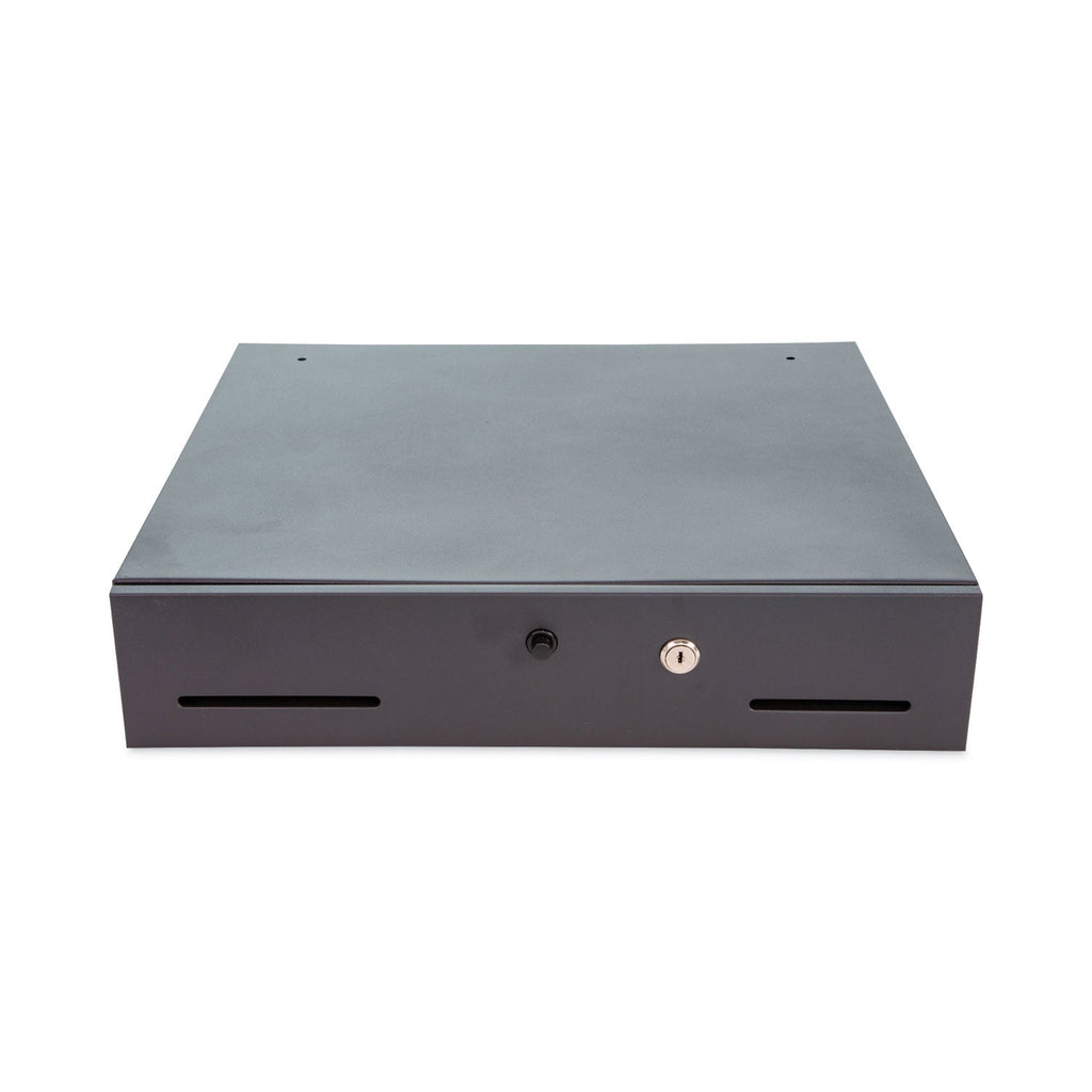 CONTROLTEK Metal Cash Drawer, Coin/Cash, 10 Compartments, 16 x 11.25 x 2.25, Black