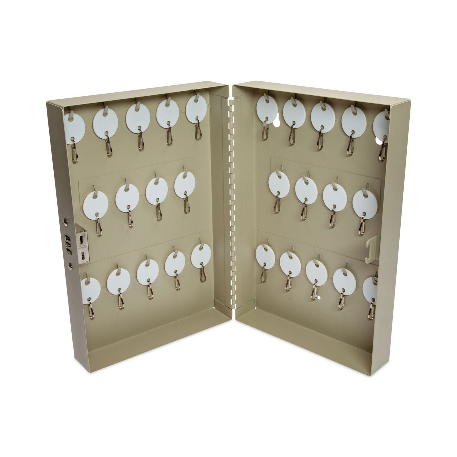 CONTROLTEK Combination Lockable Key Cabinet, 28-Key, Metal, Sand, 7.75 x 3.25 x 11.5