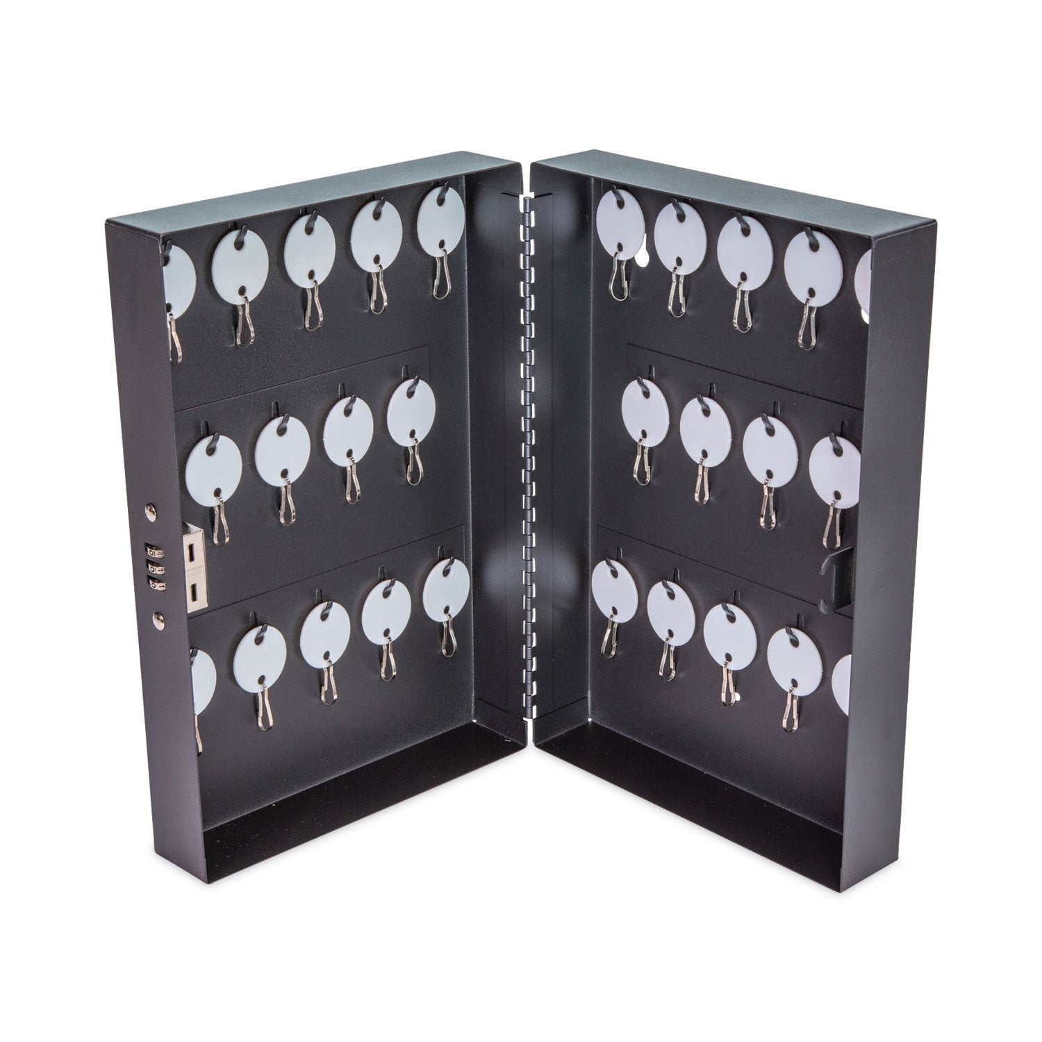 CONTROLTEK Combination Lockable Key Cabinet, 28-Key, Metal, Black, 7.75 x 3.25 x 11.5