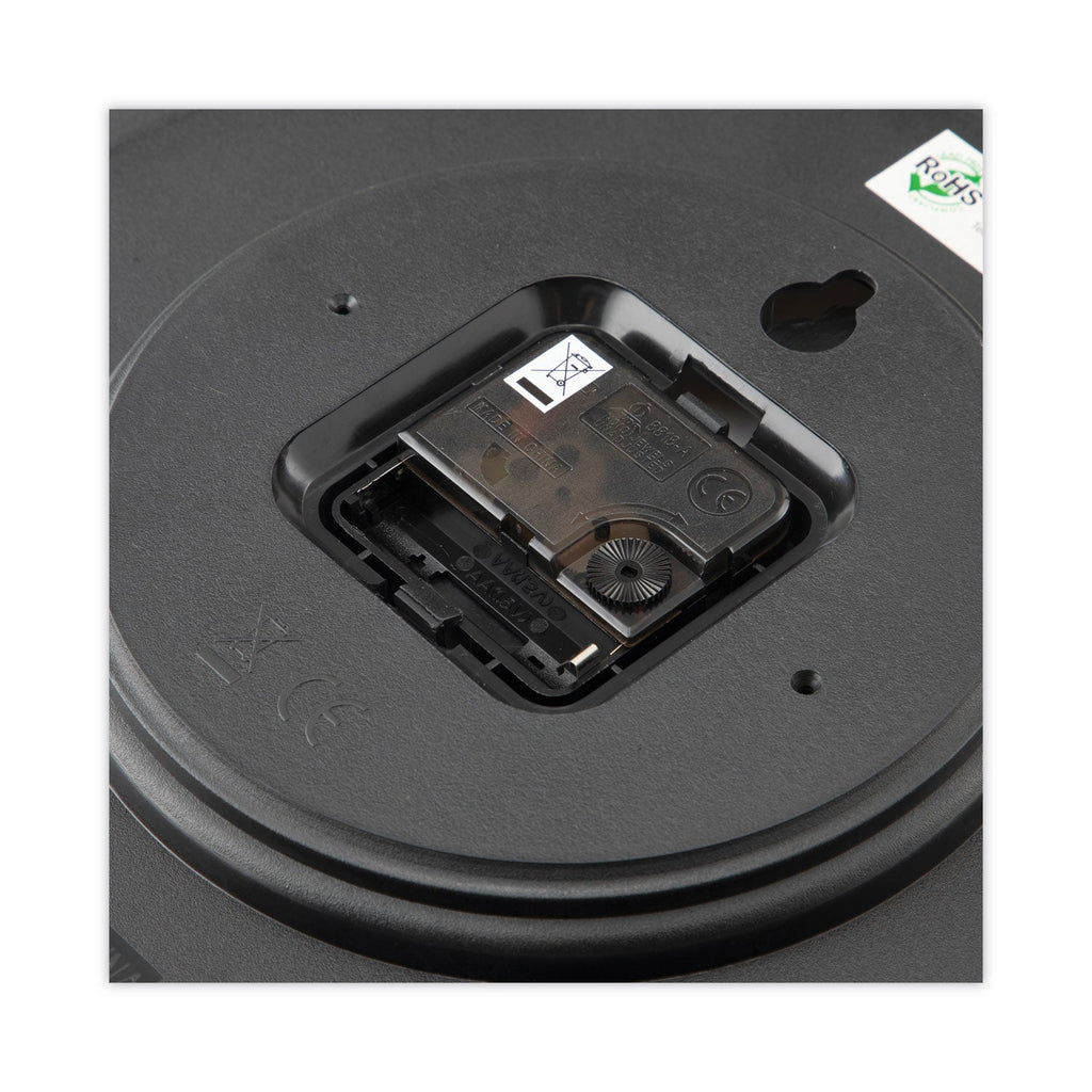 Universal Whisper Quiet Clock, 12" Overall Diameter, Black Case, 1 AA (sold separately)