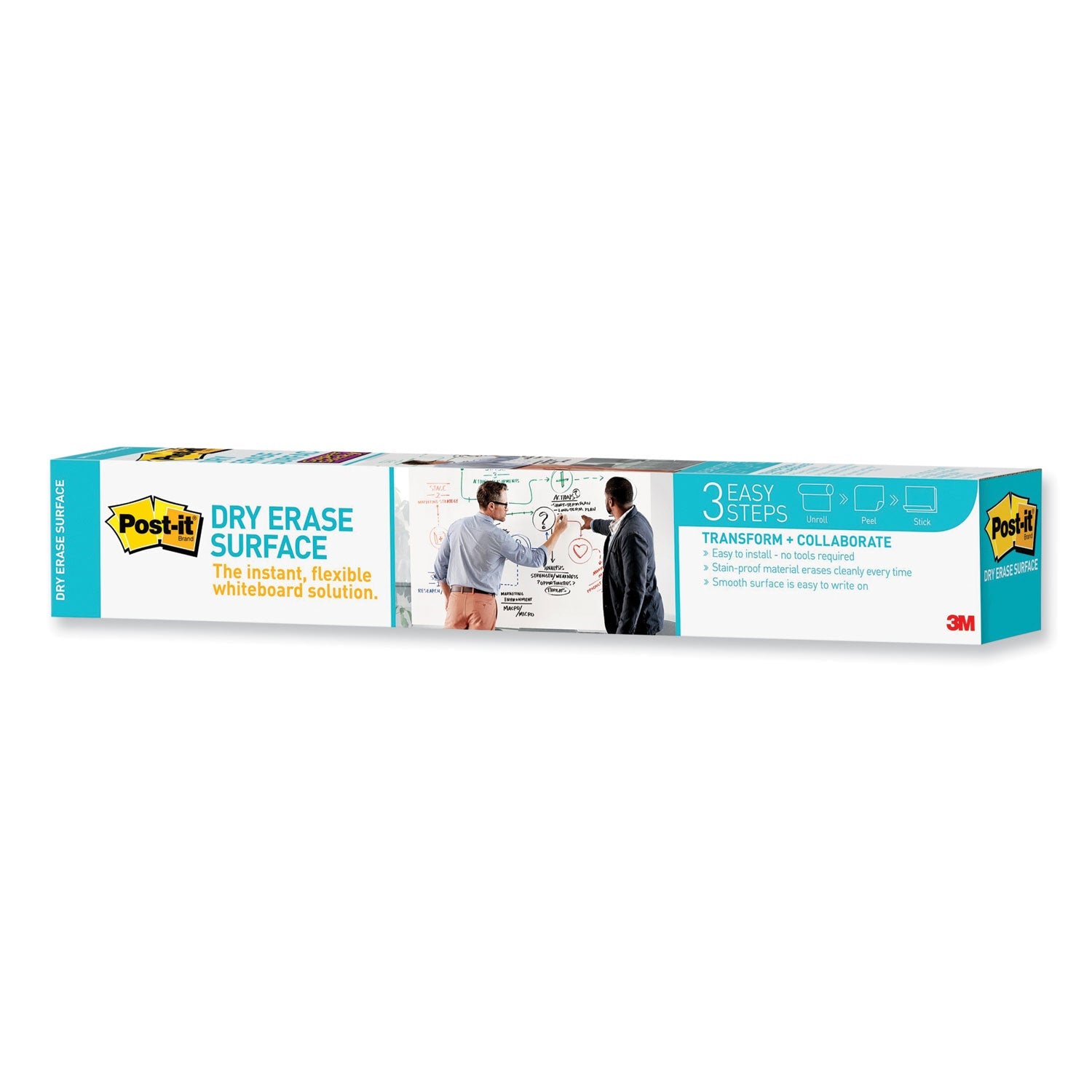 Post-it Dry Erase Surface with Adhesive Backing, 36" x 24", White