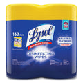 LYSOL Disinfecting Wipes, 7 x 7.25, Lemon and Lime Blossom, 80 Wipes/Canister, 2 Canisters/Pack
