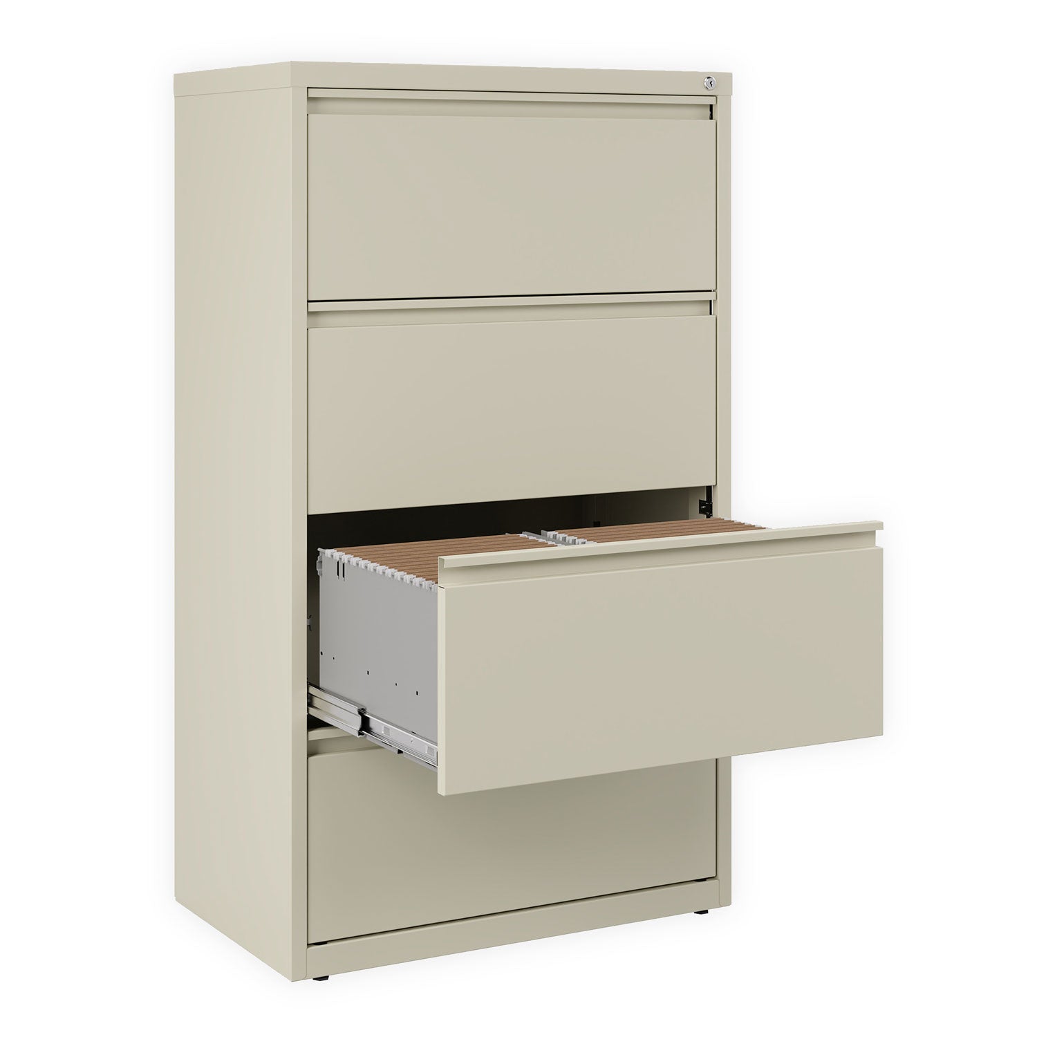 Alera Lateral File, 4 Legal/Letter-Size File Drawers, Putty, 30" x 18.63" x 52.5"