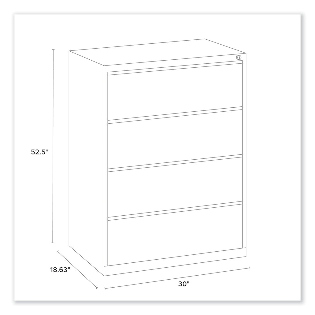 Alera Lateral File, 4 Legal/Letter-Size File Drawers, Putty, 30" x 18.63" x 52.5"