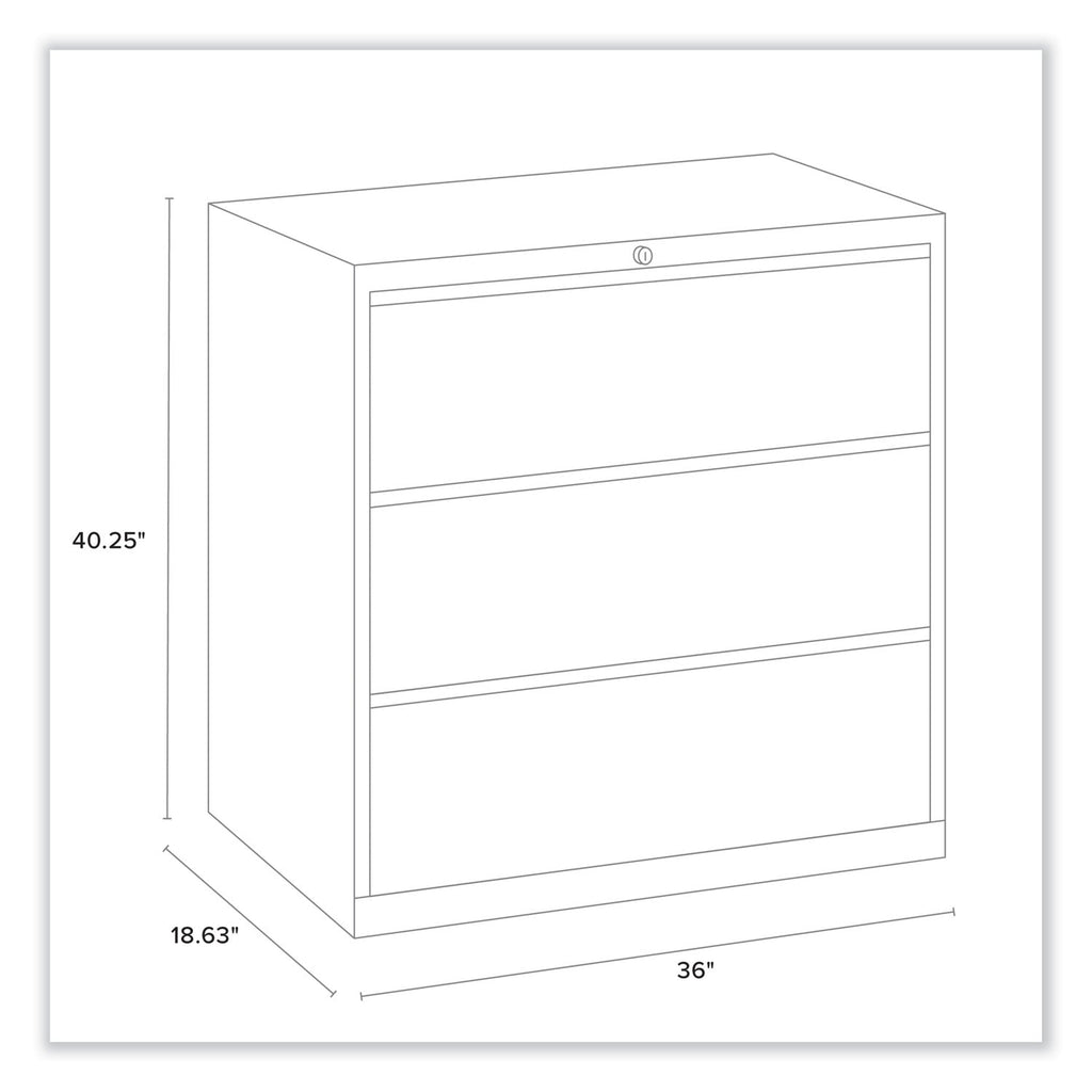 Alera Lateral File, 3 Legal/Letter/A4/A5-Size File Drawers, Charcoal, 36" x 18.63" x 40.25"