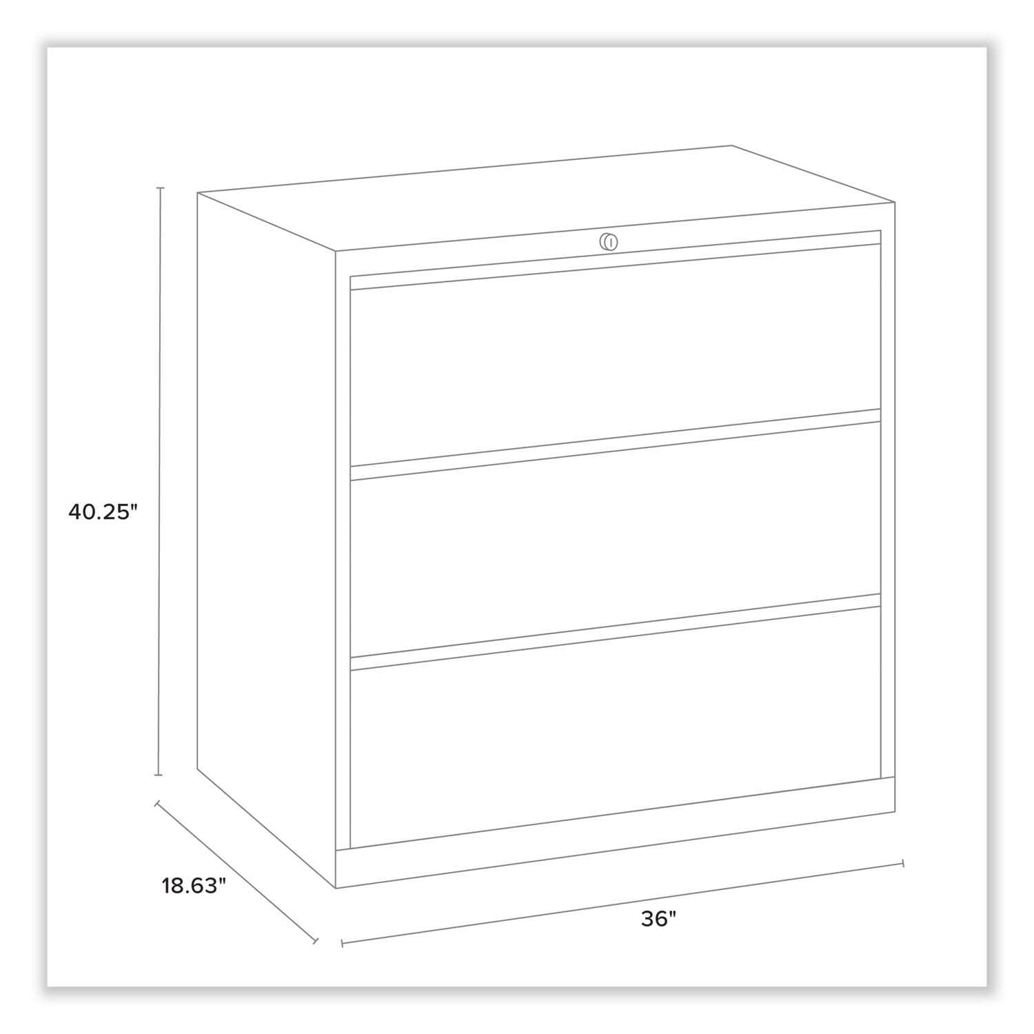 Alera Lateral File, 3 Legal/Letter/A4/A5-Size File Drawers, Charcoal, 36" x 18.63" x 40.25"