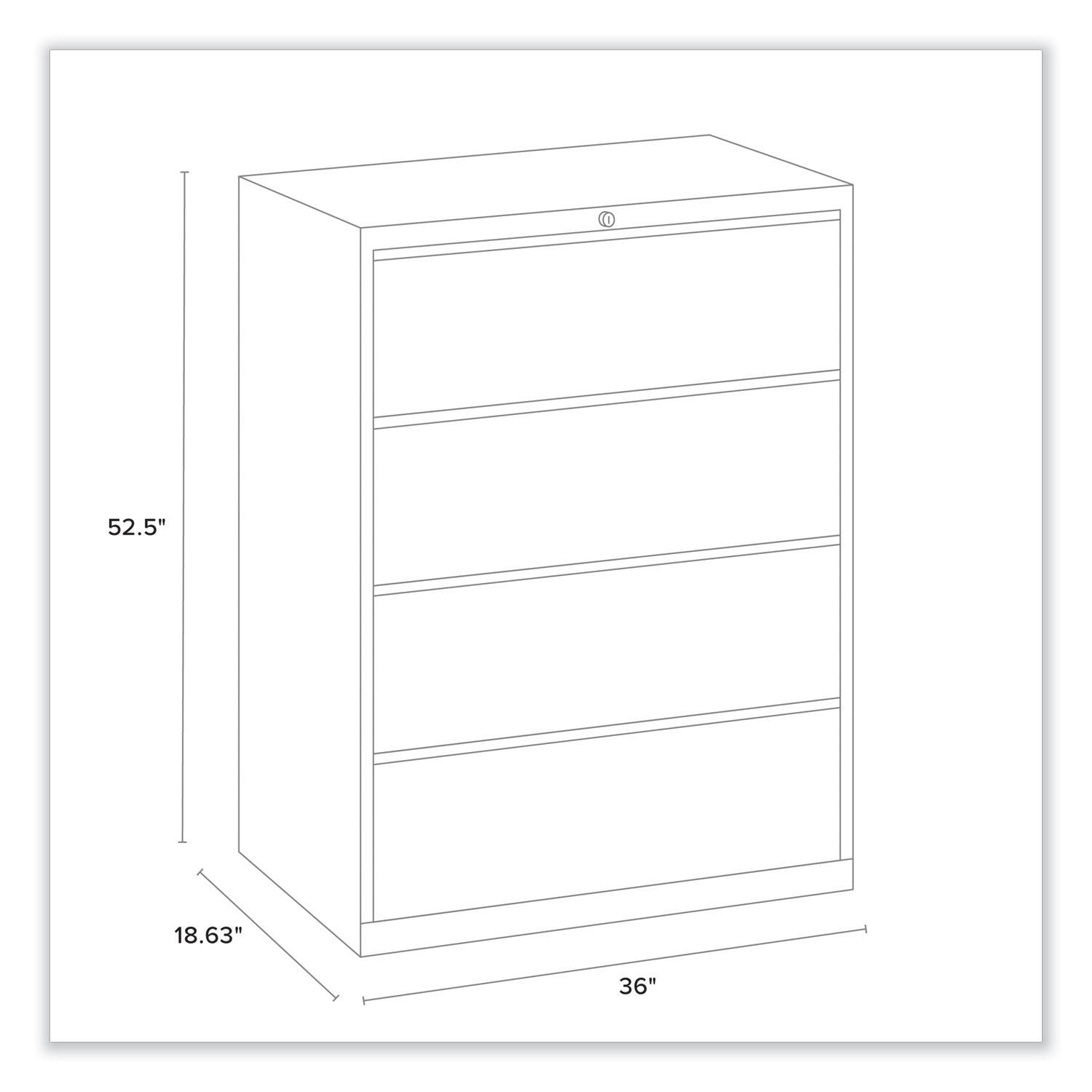Alera Lateral File, 4 Legal/Letter/A4/A5-Size File Drawers, Charcoal, 36" x 18.63" x 52.5"