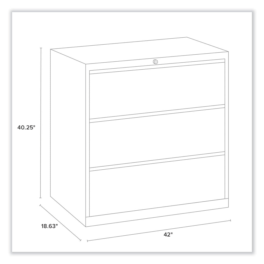 Alera Lateral File, 3 Legal/Letter/A4/A5-Size File Drawers, Black, 42" x 18.63" x 40.25"