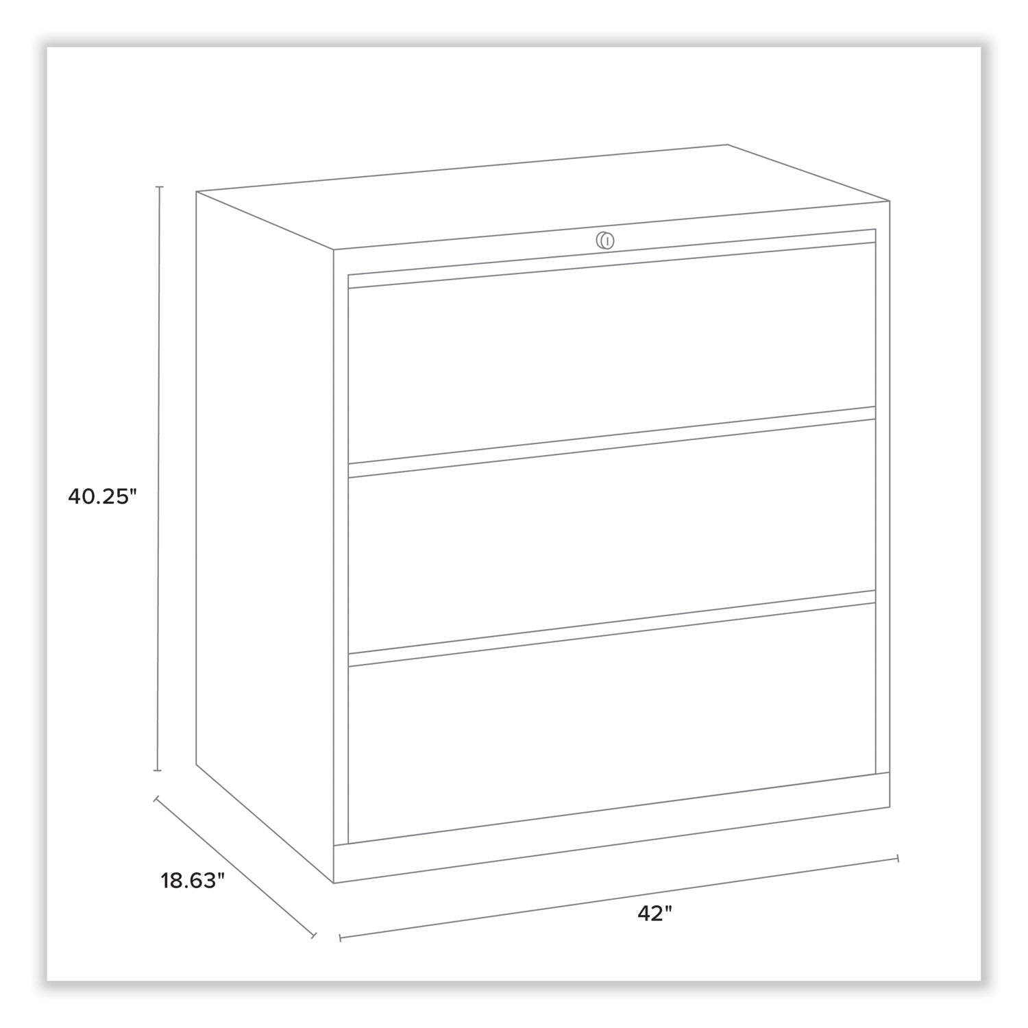 Alera Lateral File, 3 Legal/Letter/A4/A5-Size File Drawers, Black, 42" x 18.63" x 40.25"