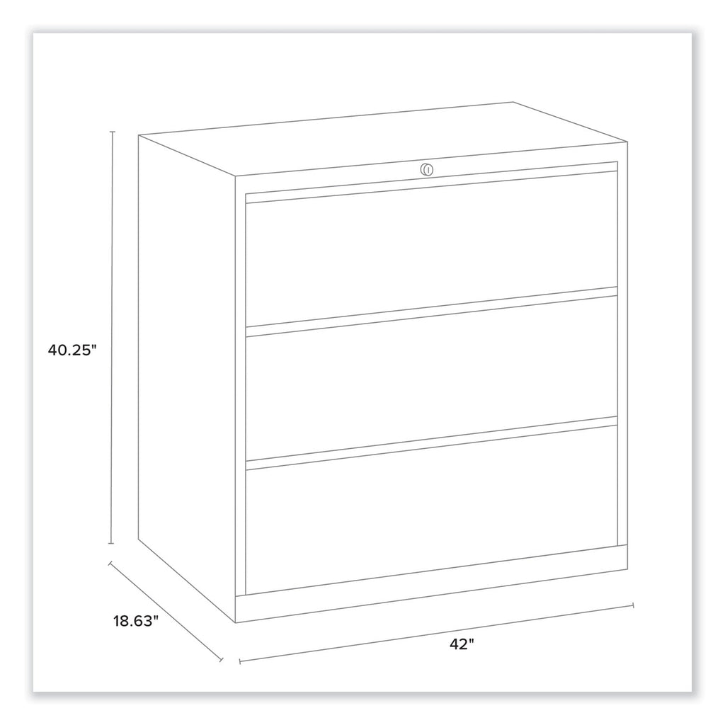 Alera Lateral File, 3 Legal/Letter/A4/A5-Size File Drawers, Light Gray, 42" x 18.63" x 40.25"
