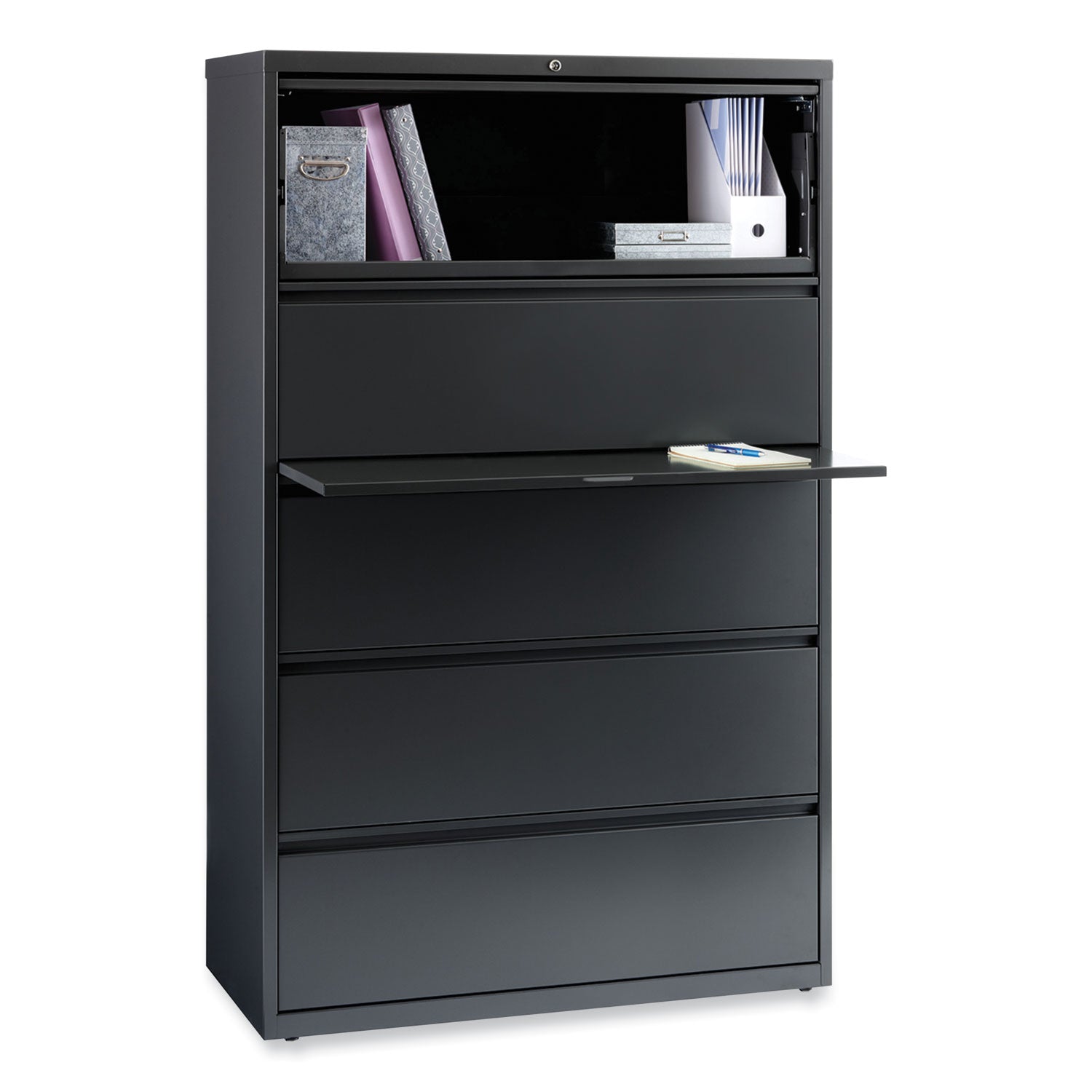 Alera Lateral File, 5 Legal/Letter/A4/A5-Size File Drawers, Charcoal, 42" x 18.63" x 67.63"