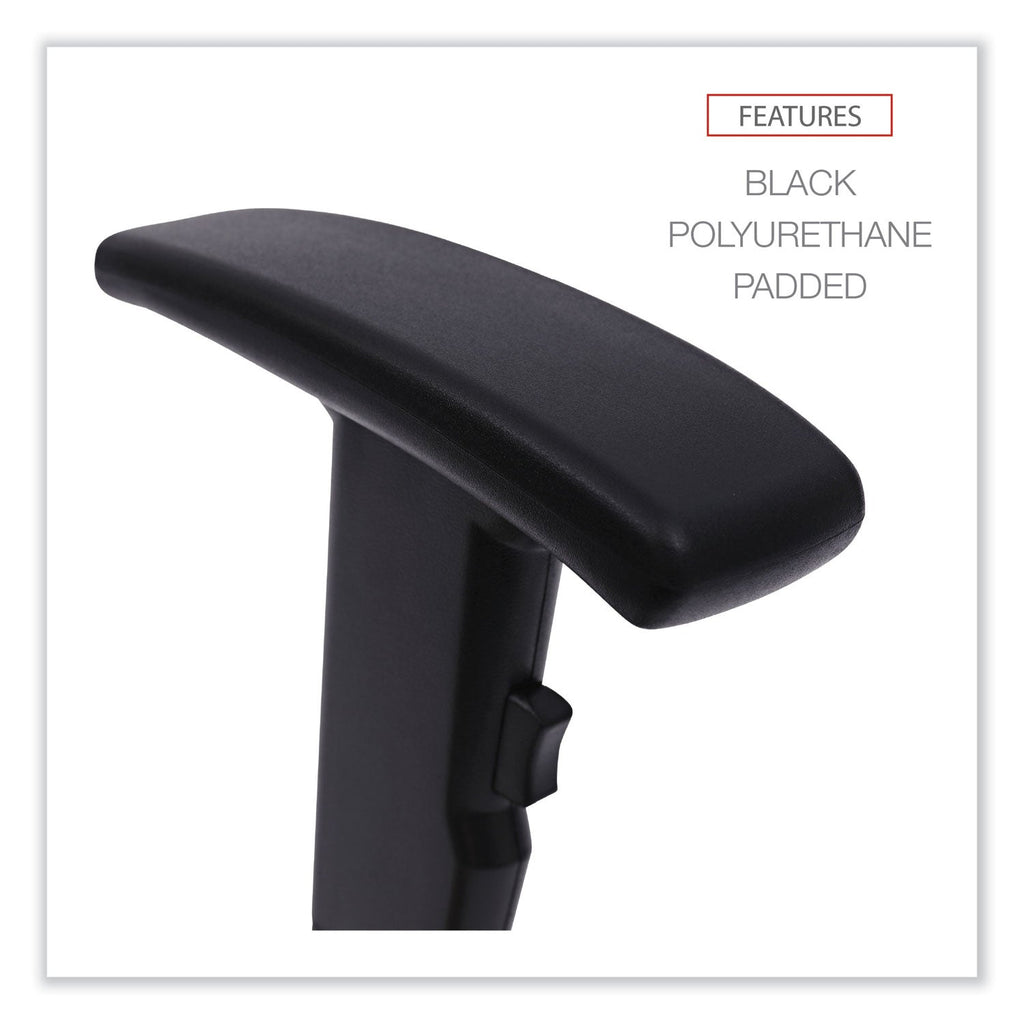 Alera Optional Height-Adjustable T-Arms for Alera Essentia and Interval Series Chairs, Black, 2/Set