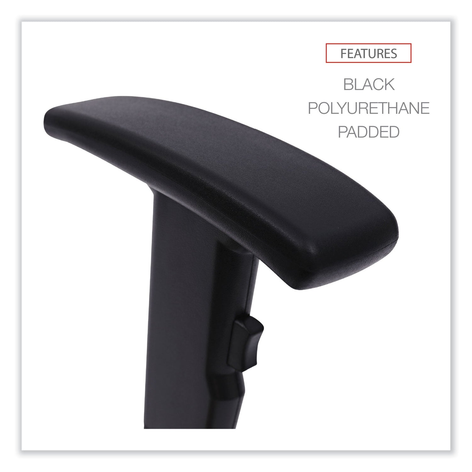 Alera Optional Height-Adjustable T-Arms for Alera Essentia and Interval Series Chairs, Black, 2/Set