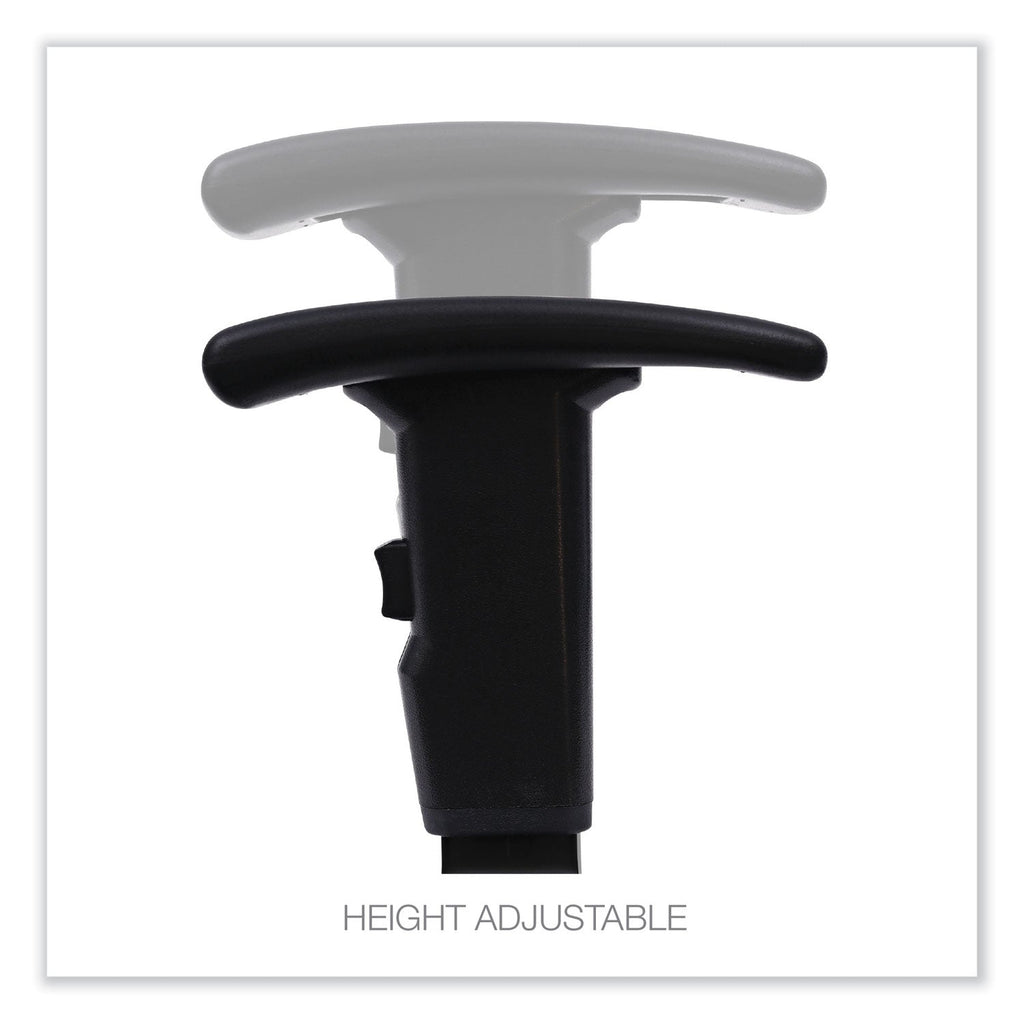 Alera Optional Height-Adjustable T-Arms for Alera Essentia and Interval Series Chairs, Black, 2/Set