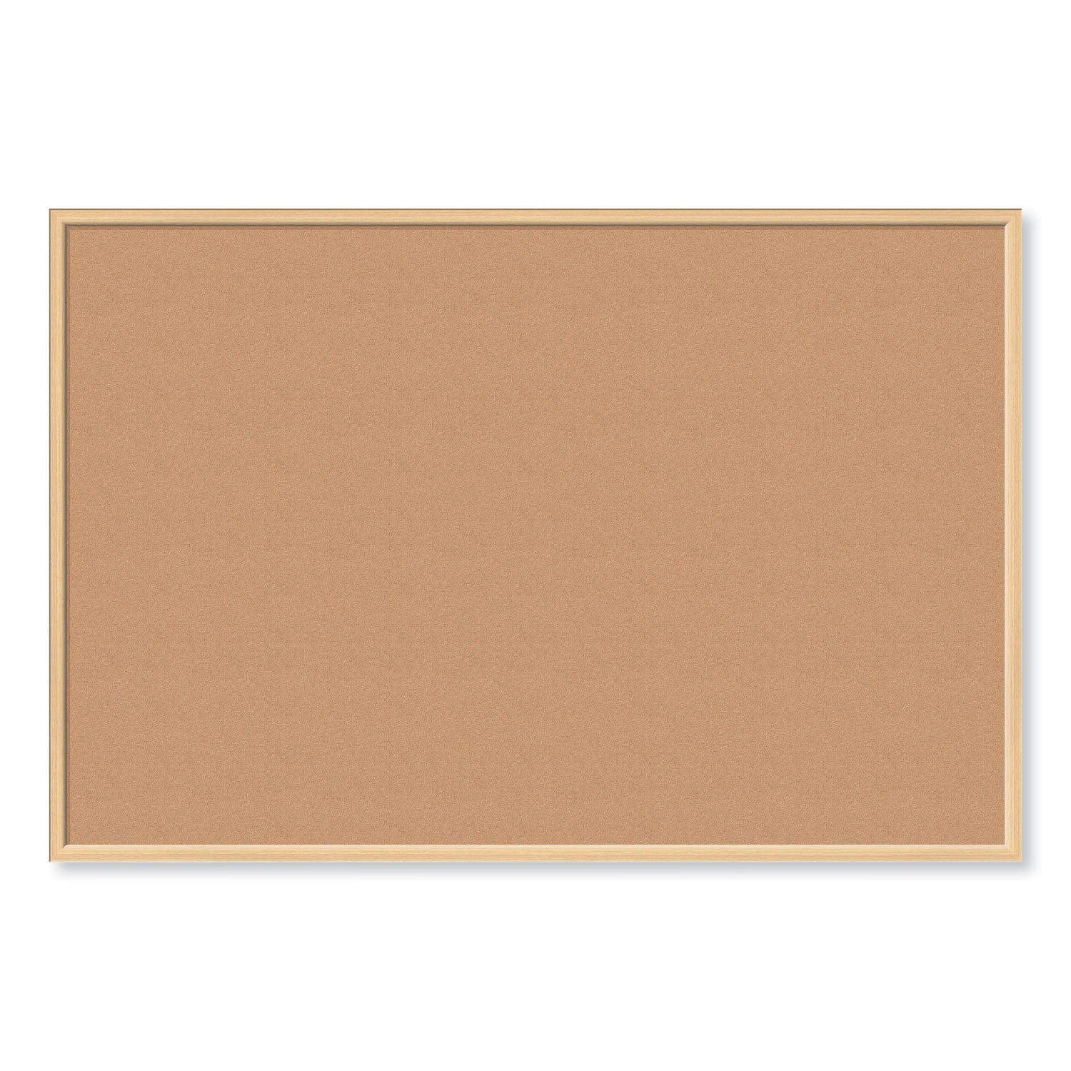 U Brands Cork Bulletin Board, 70 x 47, Natural Surface, Birch Frame