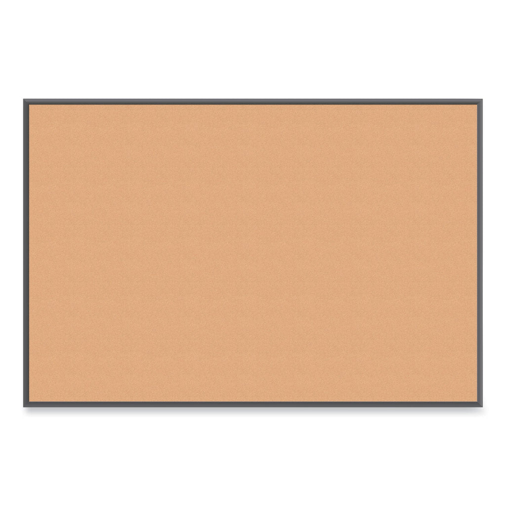 U Brands Cork Bulletin Board with Aluminum Frame, 70 x 47, Natural Surface, Black Frame