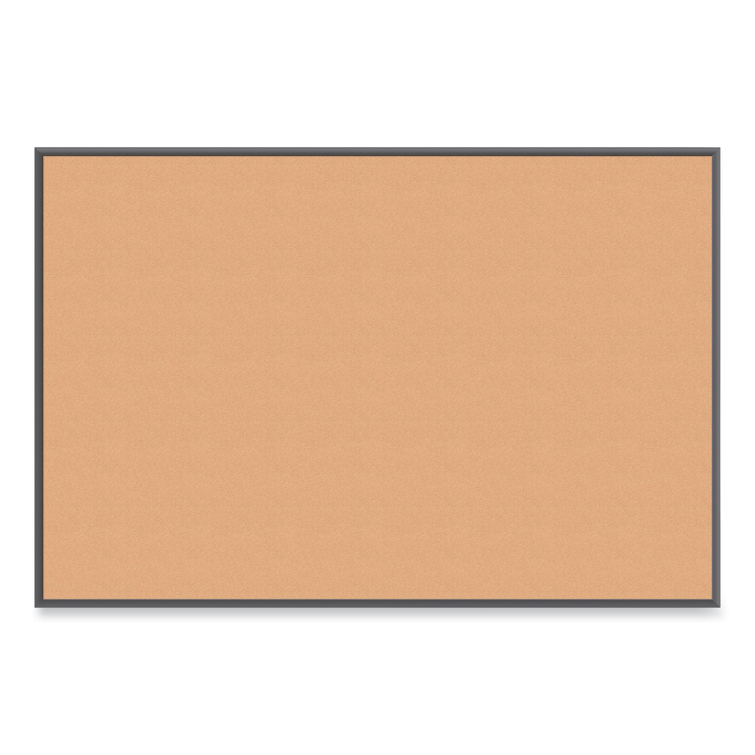 U Brands Cork Bulletin Board with Aluminum Frame, 70 x 47, Natural Surface, Black Frame