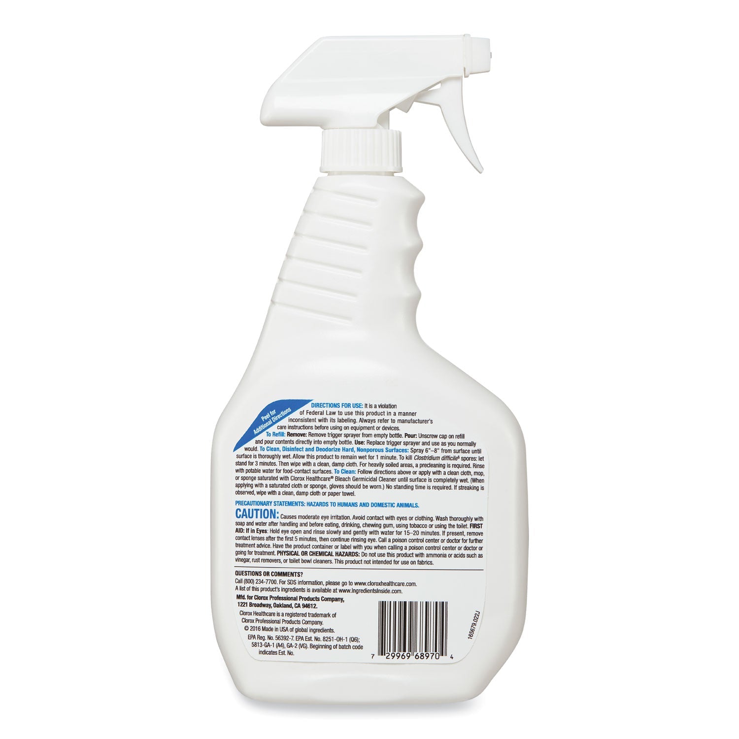 Clorox Bleach Germicidal Cleaner, 32 oz Spray Bottle, 6/Carton