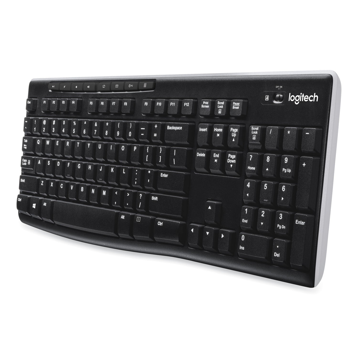 Logitech K270 Wireless Keyboard, USB Unifying Receiver, Black