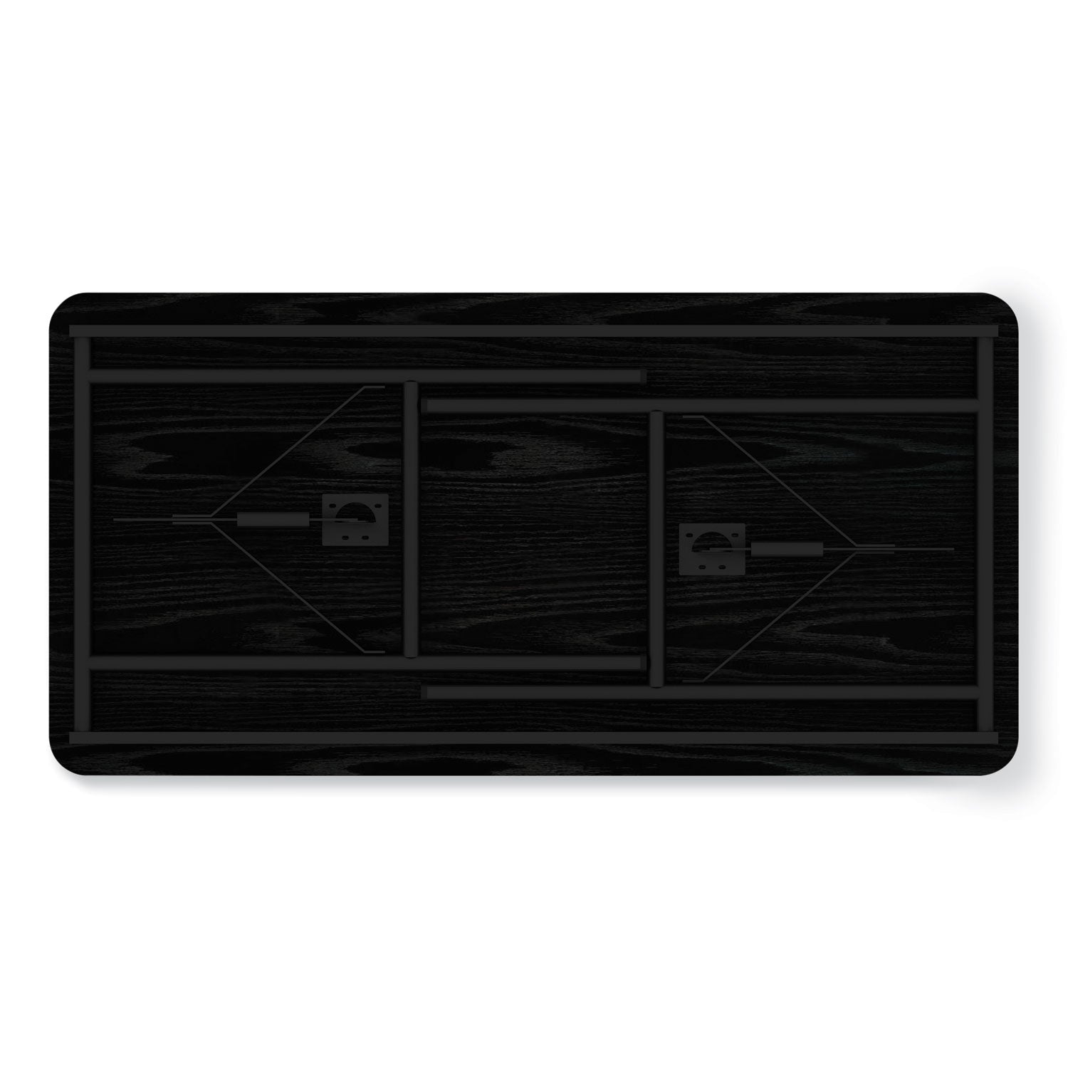 Alera Wood Folding Table, Rectangular, 48w x 23.88d x 29h, Black