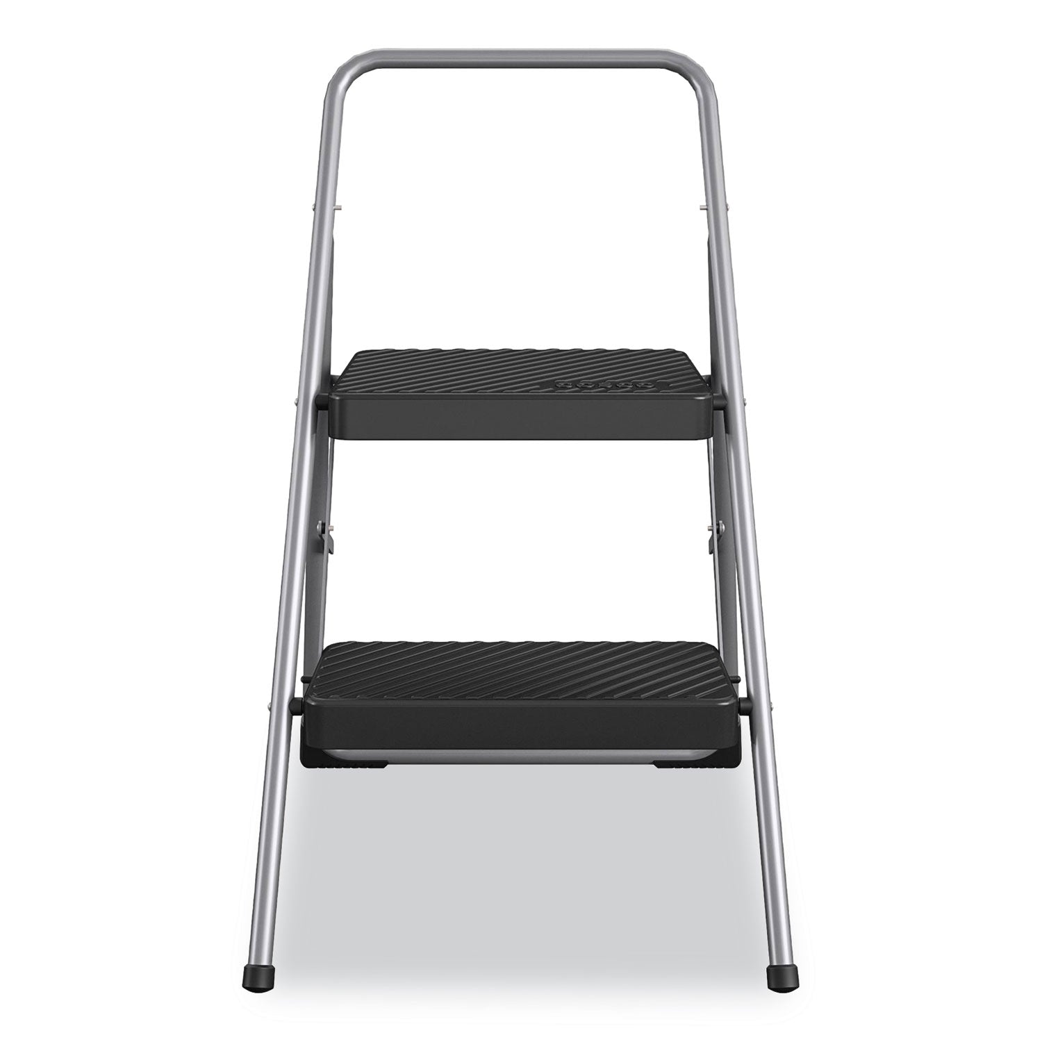Cosco 2-Step Folding Steel Step Stool, 200 lb Capacity, 28.13" Working Height, Cool Gray