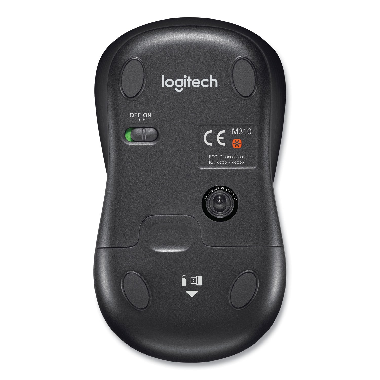 Logitech M310 Wireless Mouse, 2.4 GHz Frequency/30 ft Wireless Range, Left/Right Hand Use, Silver/Black