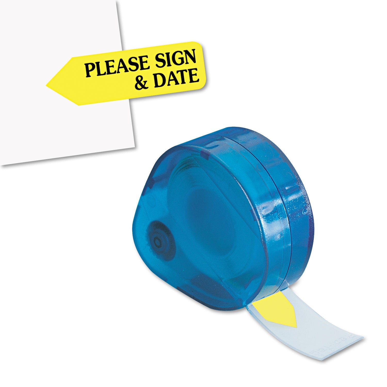Redi-Tag Arrow Message Page Flag Refills, "Please Sign and Date", Yellow, 120/Roll, 6 Rolls