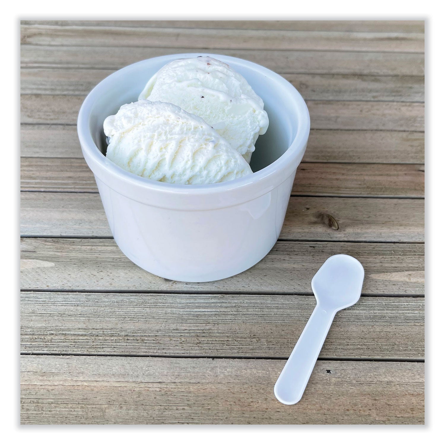 Boardwalk Heavyweight Polypropylene Cutlery, Tasting Spoon, White, 3,000/Carton