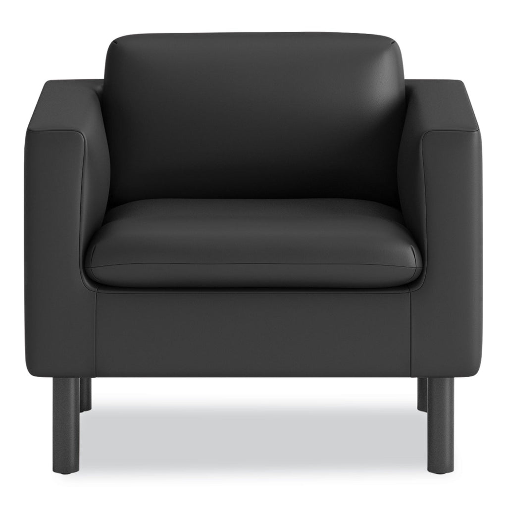 HON Parkwyn Series Club Chair, 33" x 26.75" x 29", Black Seat/Back, Black Base