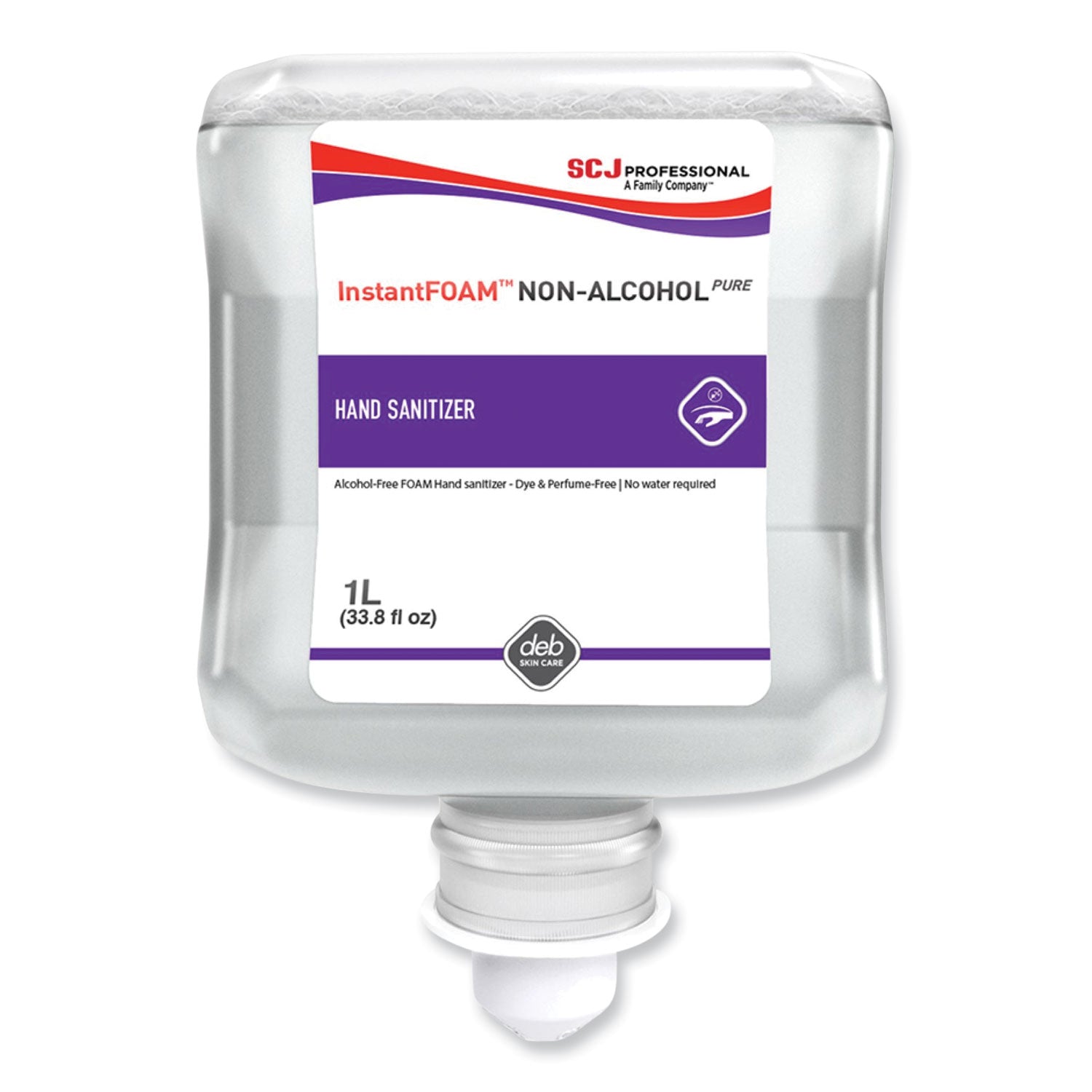 SC Johnson Professional InstantFOAM Non-Alcohol PURE Hand Sanitizer, 1 L Refill Cartridge, Unscented, 6/Carton