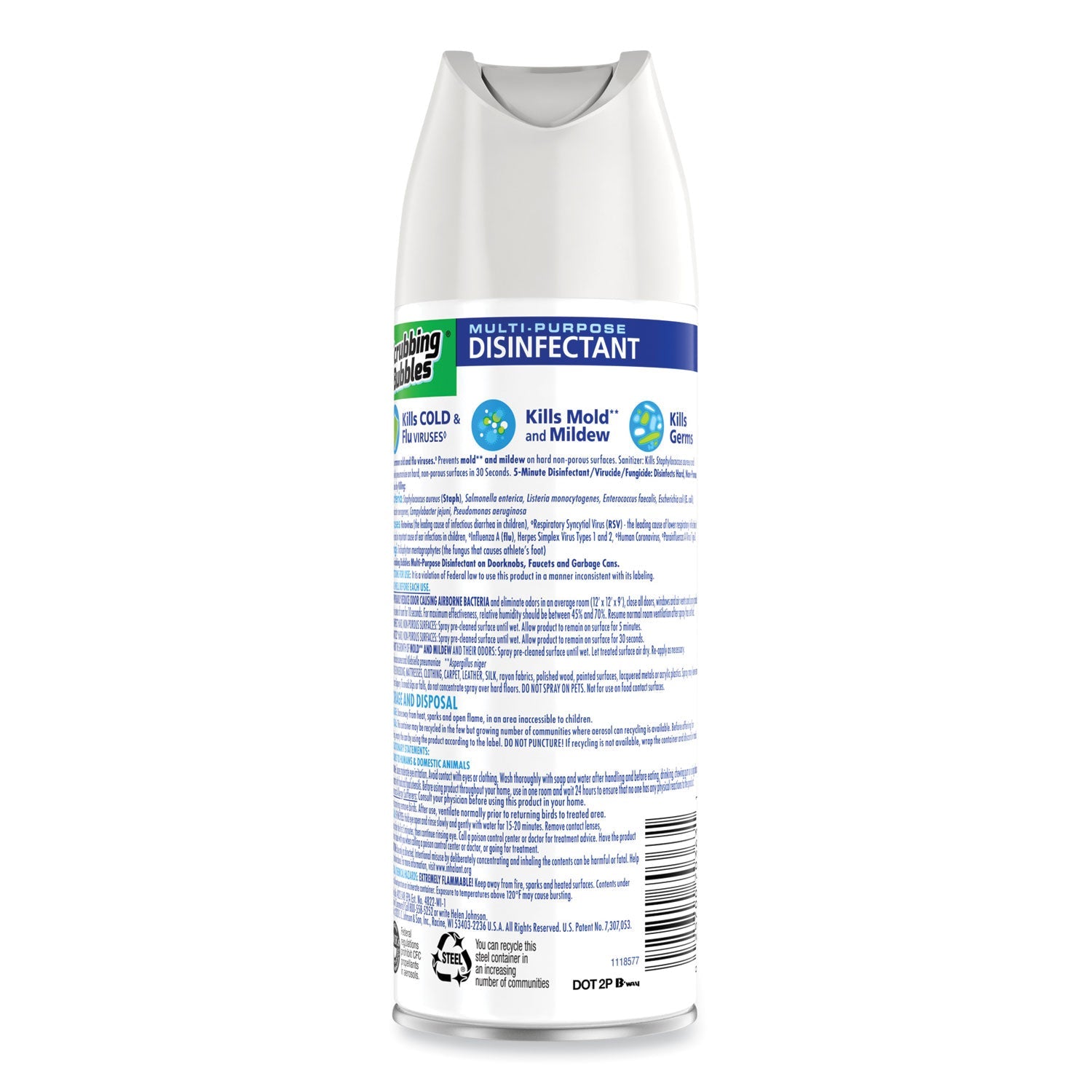Scrubbing Bubbles Multi-Purpose Disinfectant Spray, 12 oz Aerosol Spray, 12/Carton