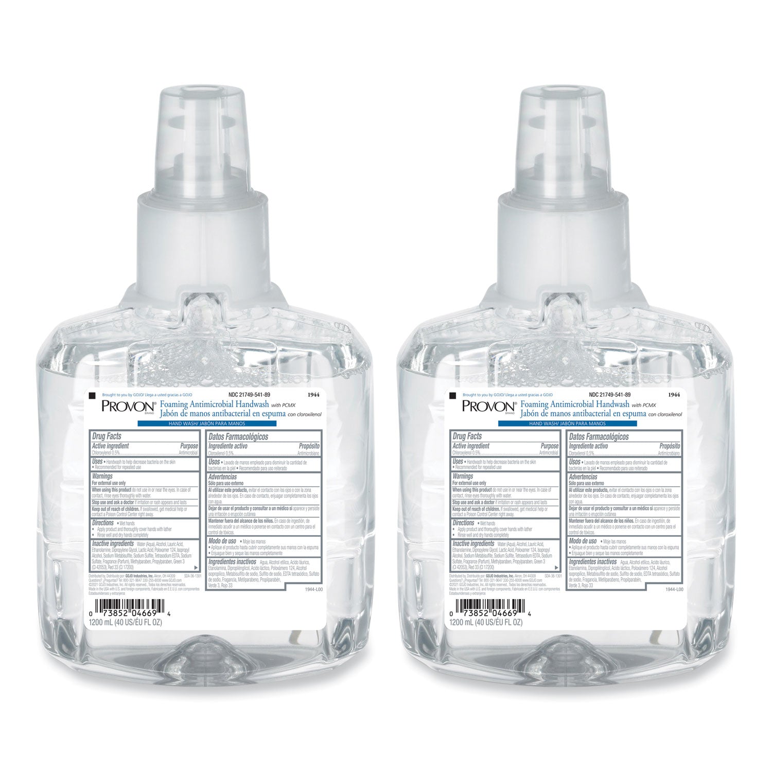 PROVON Foaming Antimicrobial Handwash with PCMX, For LTX-12, Floral, 1,200 mL Refill,  2/Carton